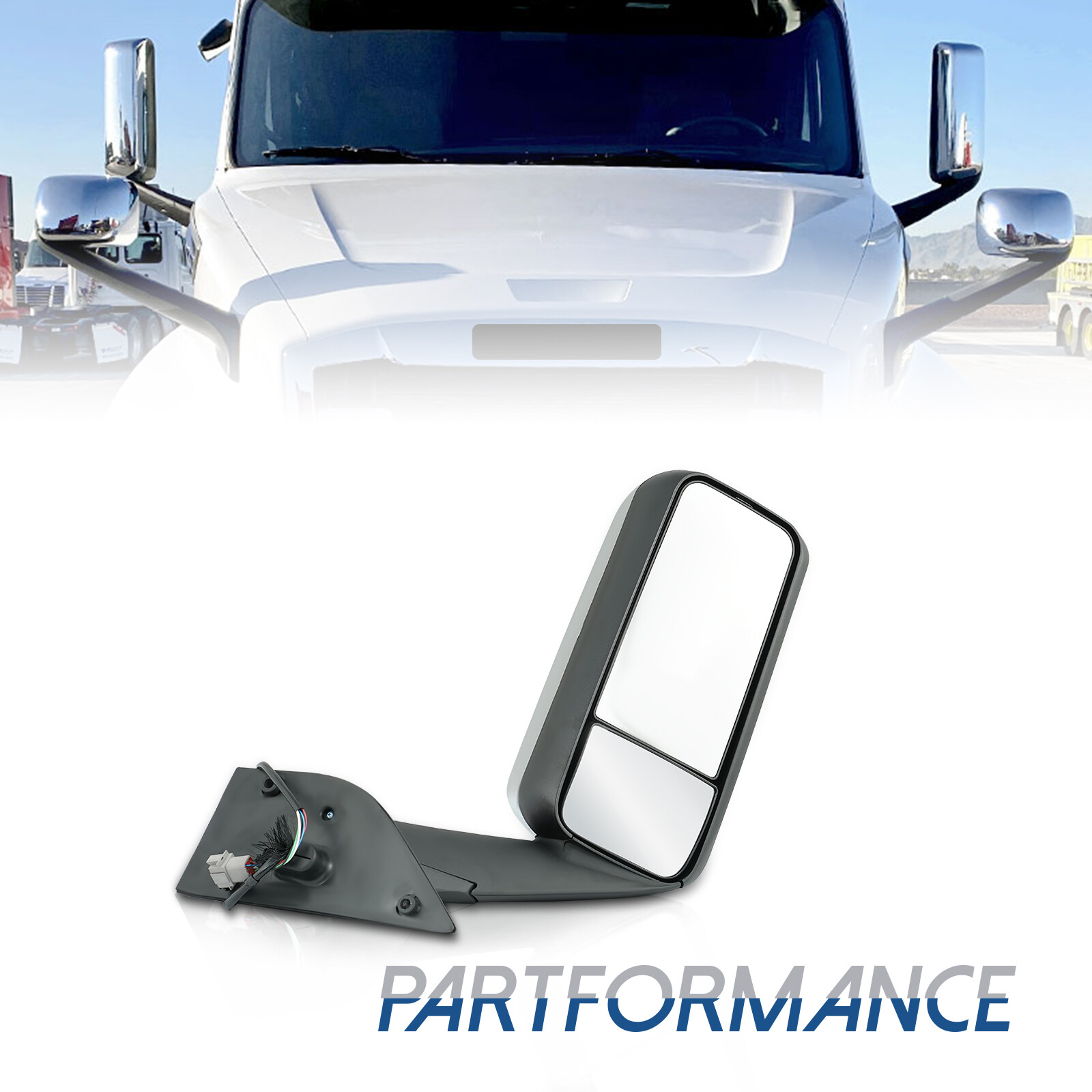 Fit 2018-2023 Freightliner Cascadia Right Side RH Chrome Door Mirror Heated