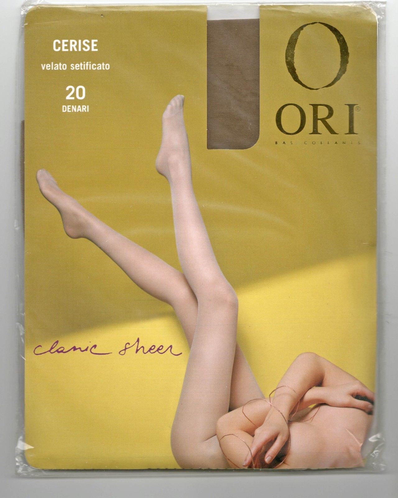 ORI Italian Cerise Classic Sheer Tights Comfort Waistband Size 3 Tortora BR20