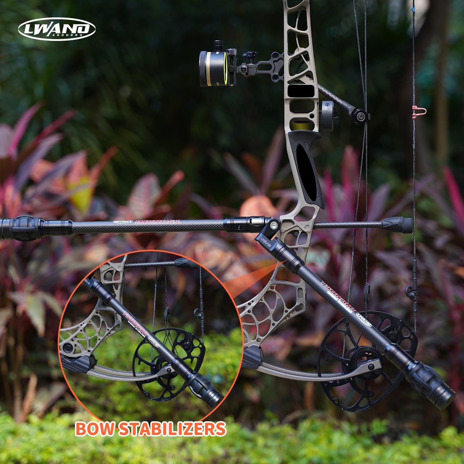 Compound Bow Archery Stabilizer 10 Inch Balance Bar for Vibration Reduction, ...