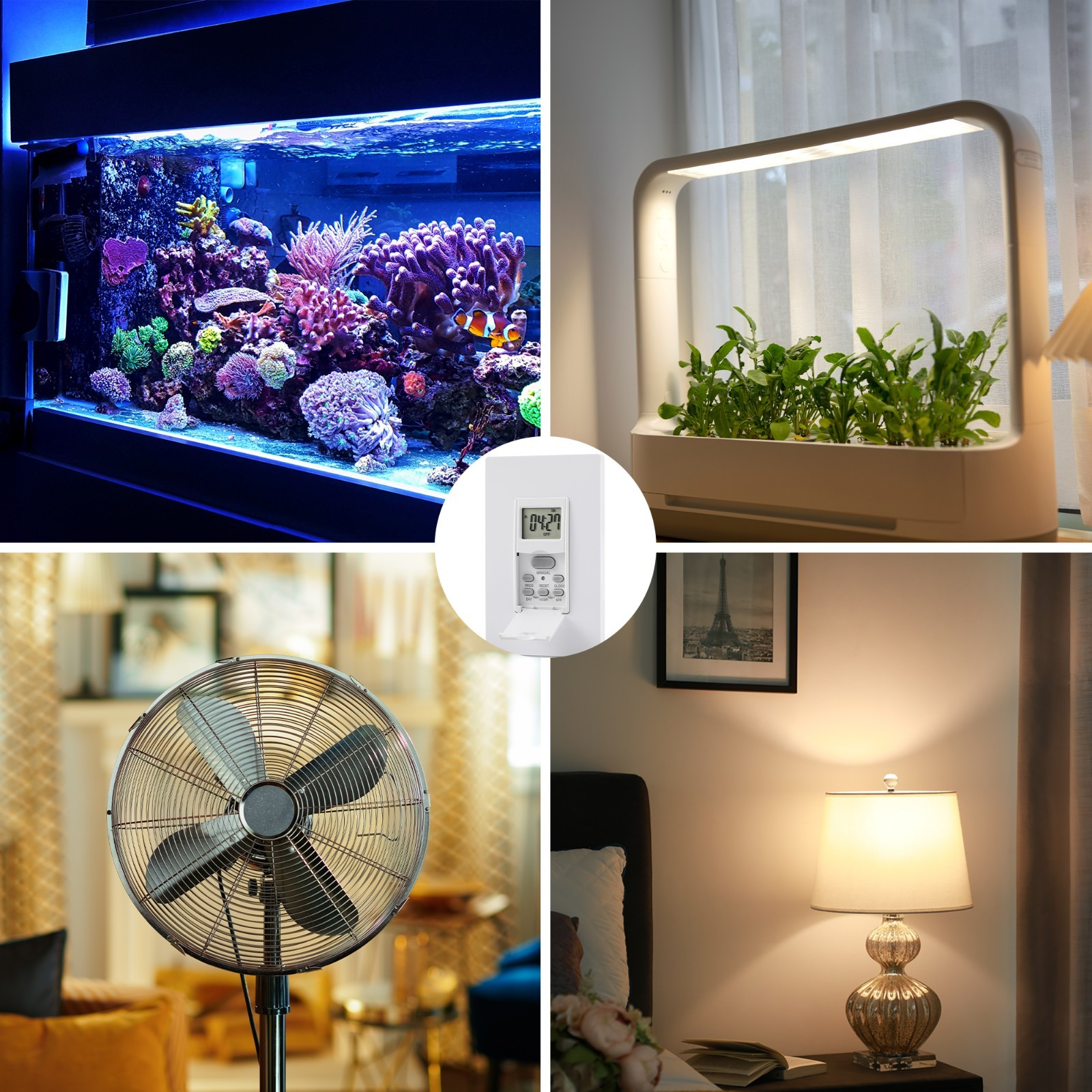 7-Day Programmable In-Wall Timer Switch, Digital, Random Mode, Neutral Wire Requ