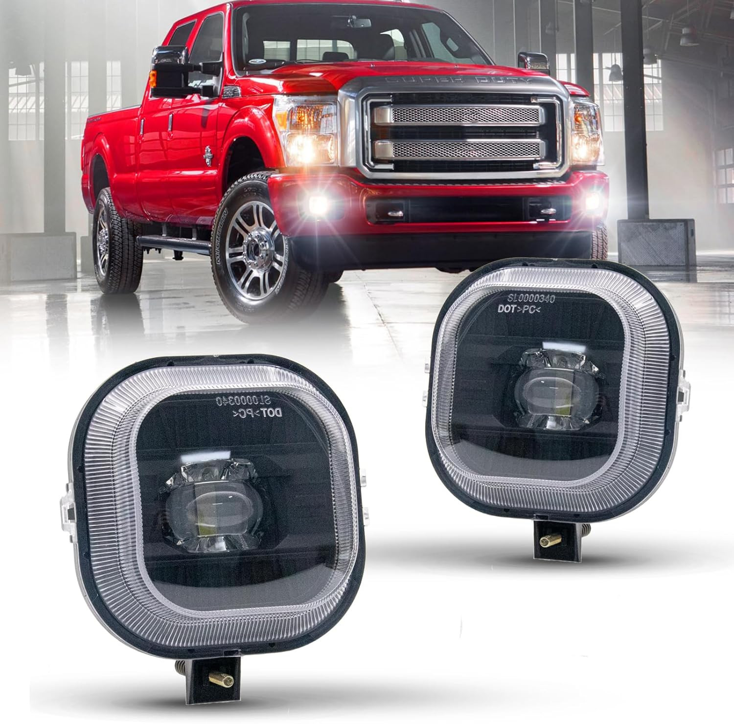 LED Fog Lights Fits 1999 2016 Ford F250 F350 F450 F550 Super Duty Driving Lamps