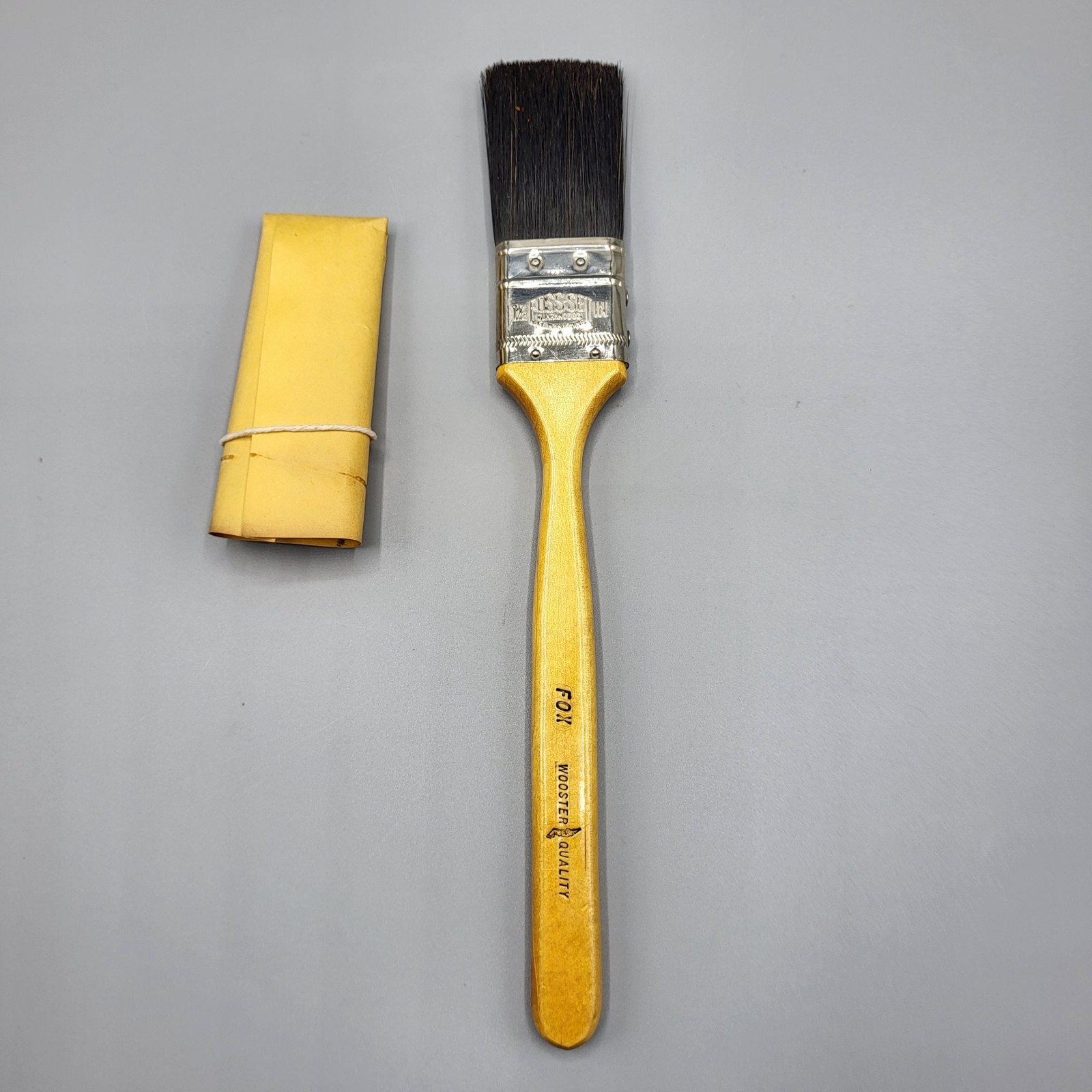 Vtg Paint Brush Patek Brothers Wooster Fox 1.5" Varnished Wooden Handle Made USA