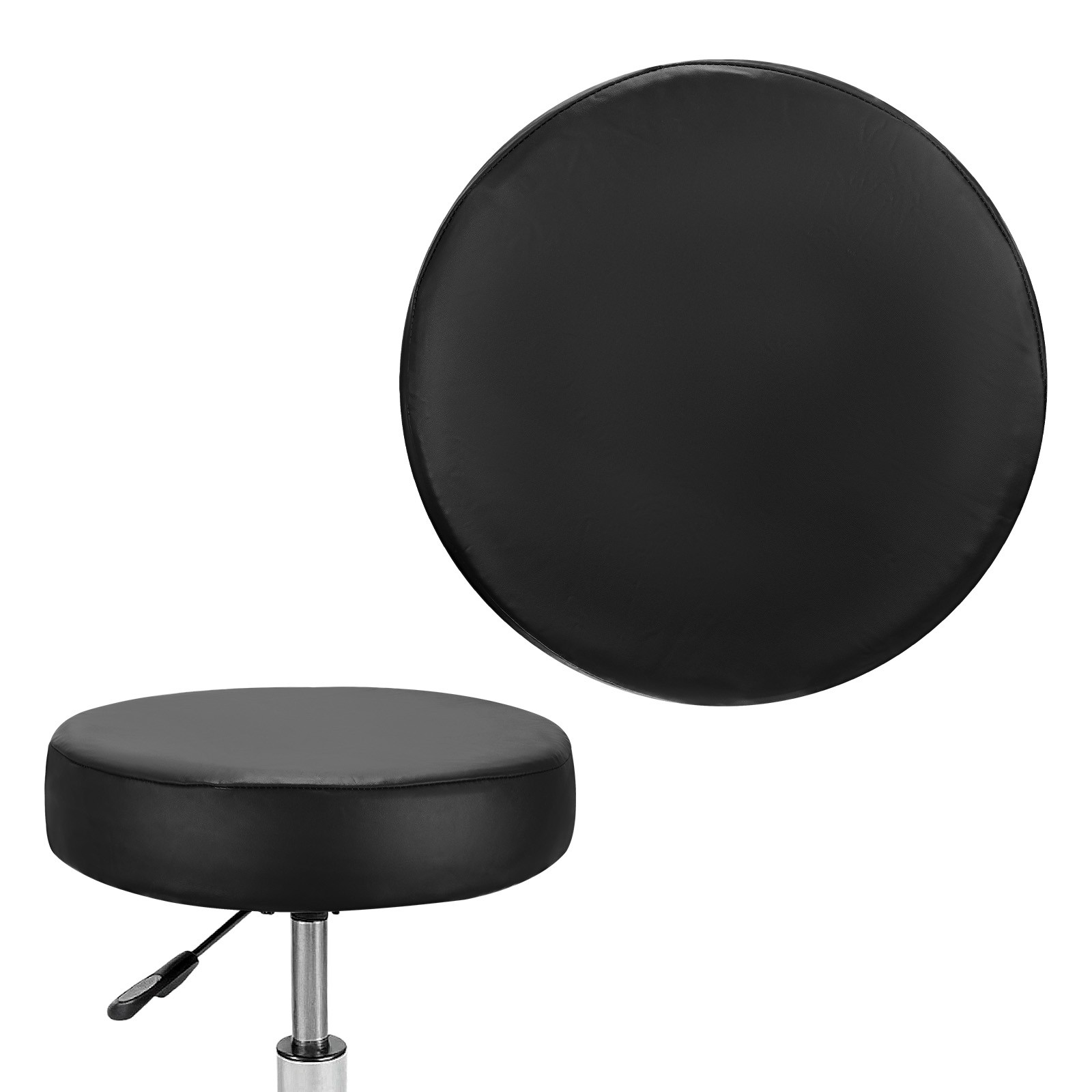 1-Pack Bar Stool Covers Round for 12-14 Inch Chair Waterproof Covers [Black]