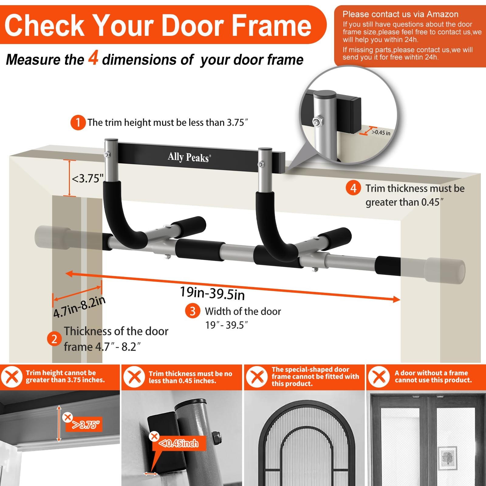 Pull Up Bar for Doorway,Multiple Levels Width Adjustable Pull Up Bar Accurate...
