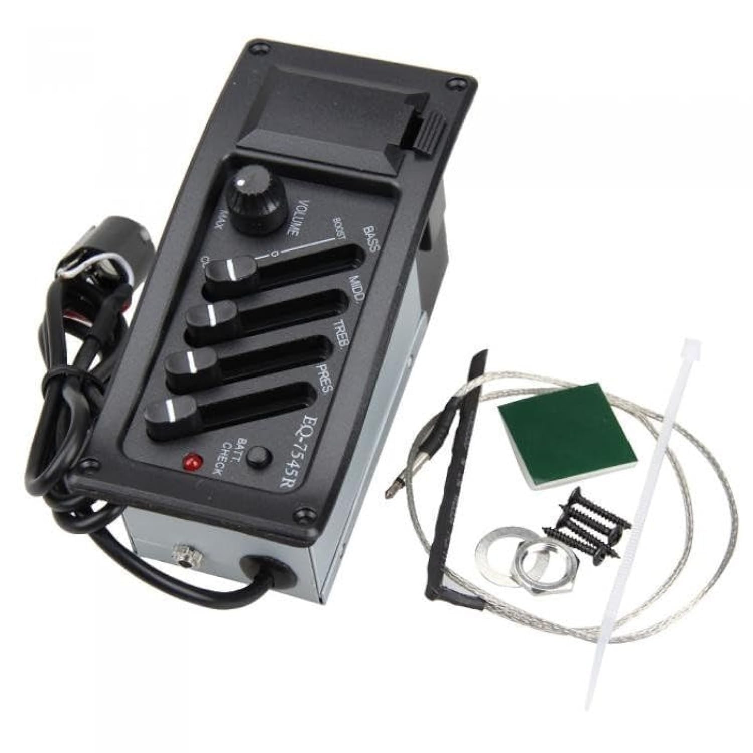 Acoustic Guitar Preamp Pickup Tuner 4 Band EQ-7545R Equalizer Pickup Tuner Piezo