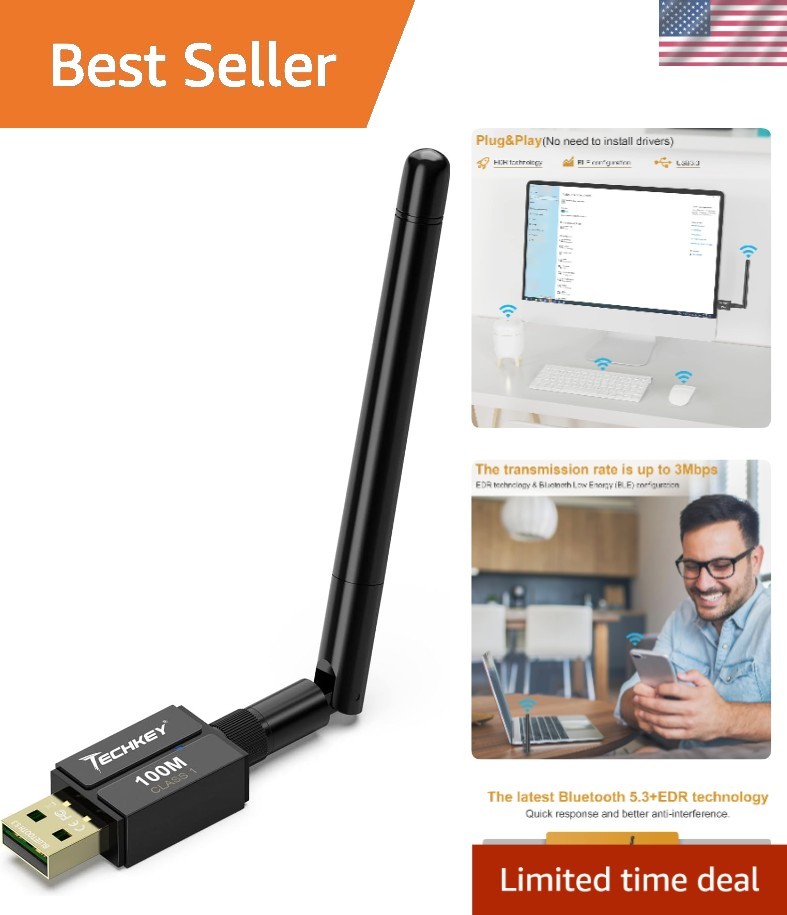 Long Range Bluetooth 5.3 USB Adapter - High-Speed Wireless Data Connection