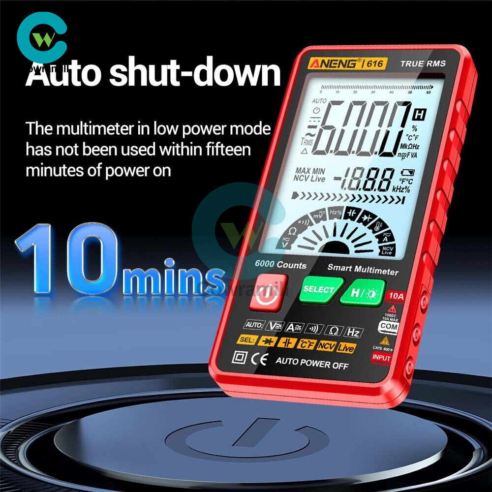 ANENG 616 Backlight Digital LCD Multimeter 6000 Counts AC/DC Voltage Current