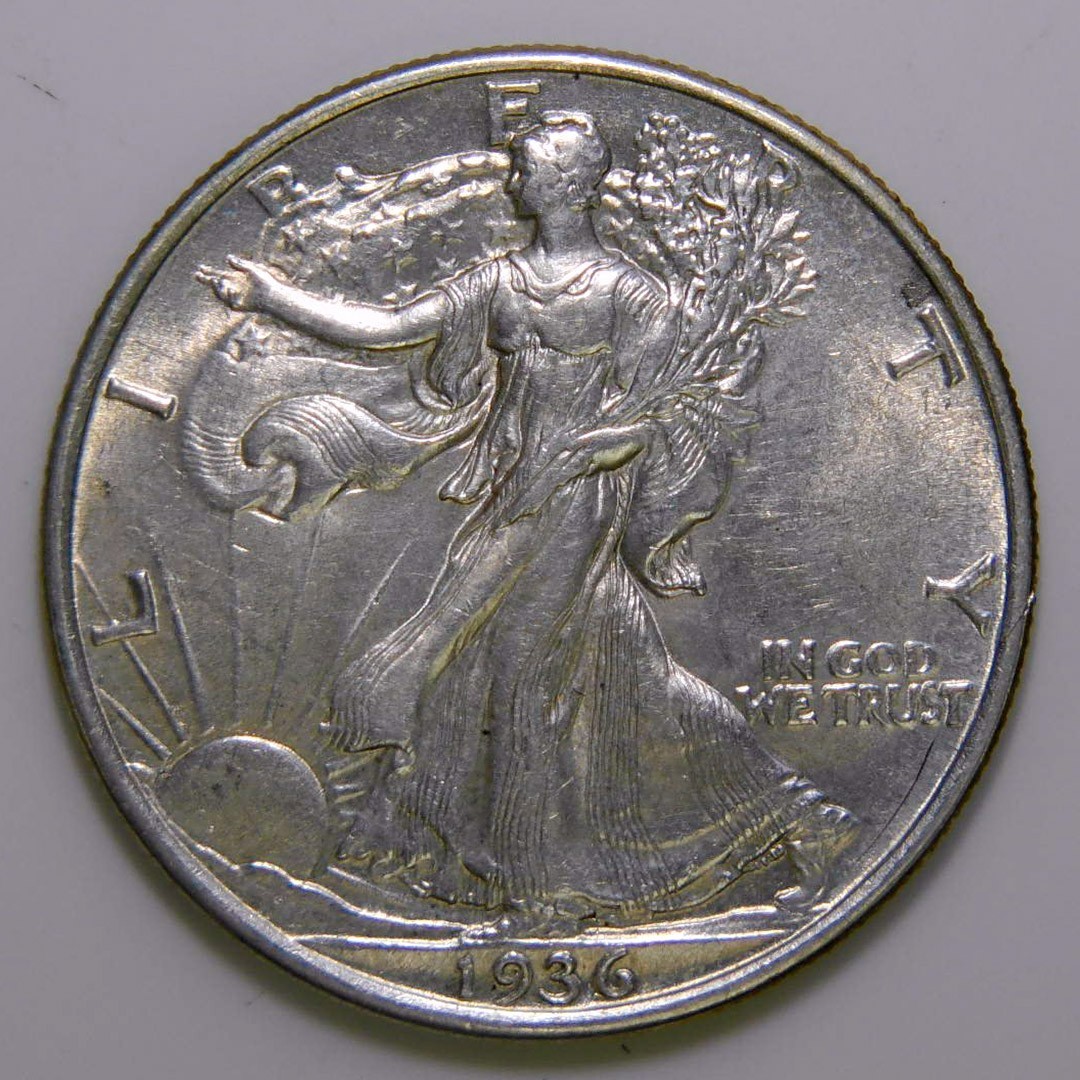 1936 Walking Liberty Half Dollar 50c AU k428
