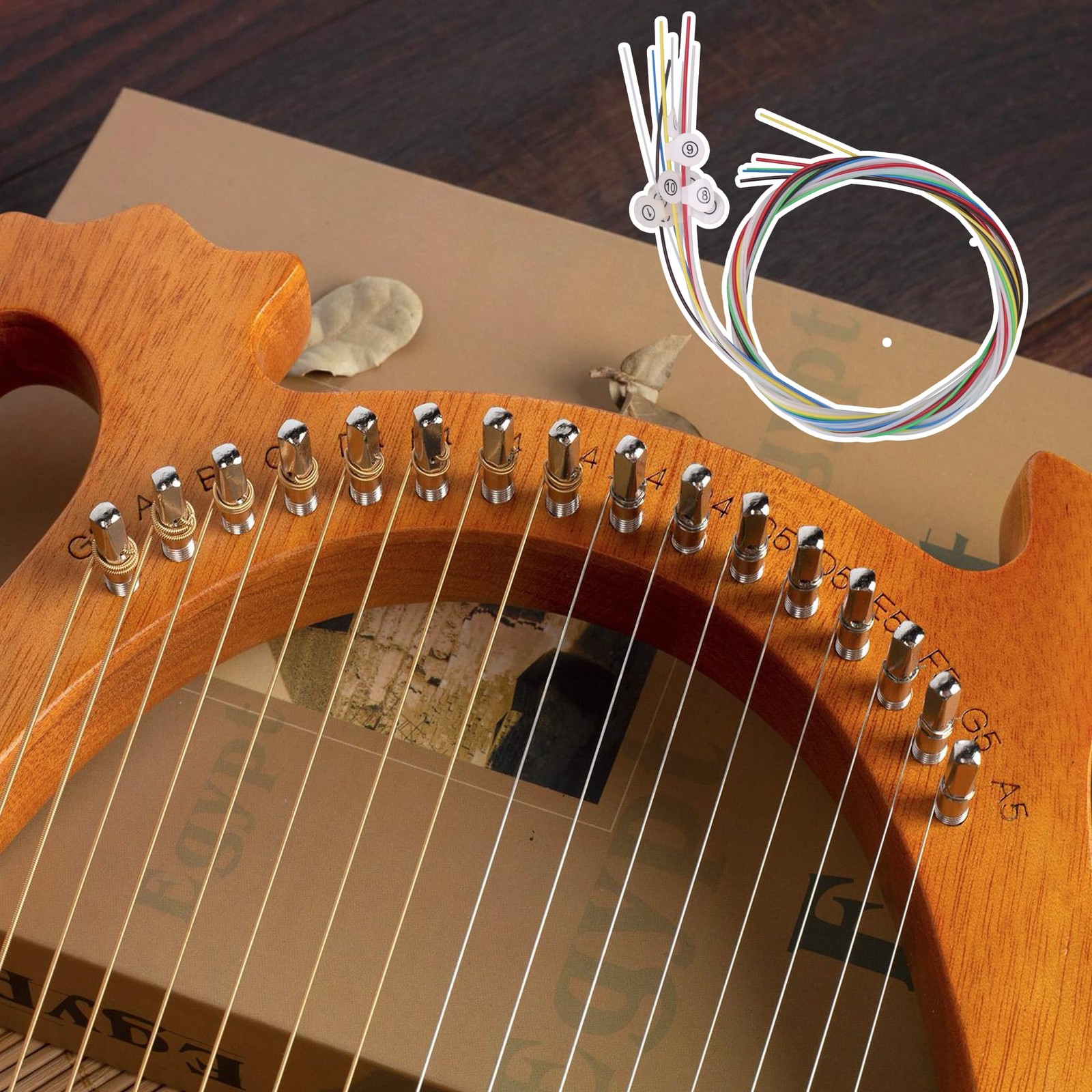 Mxfans 10x Lyre Harp Nylon String Set for 10-String Lyre Replacement Accessory