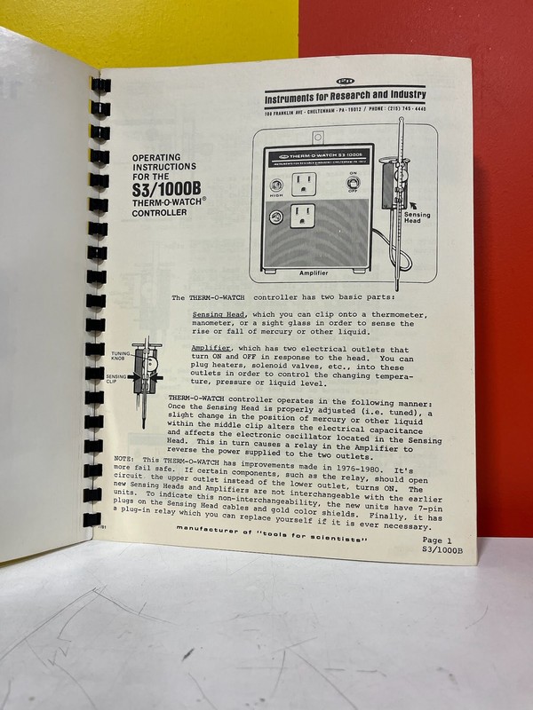 THERM-O-WATCH 63-1000 Controller Operating Instructions