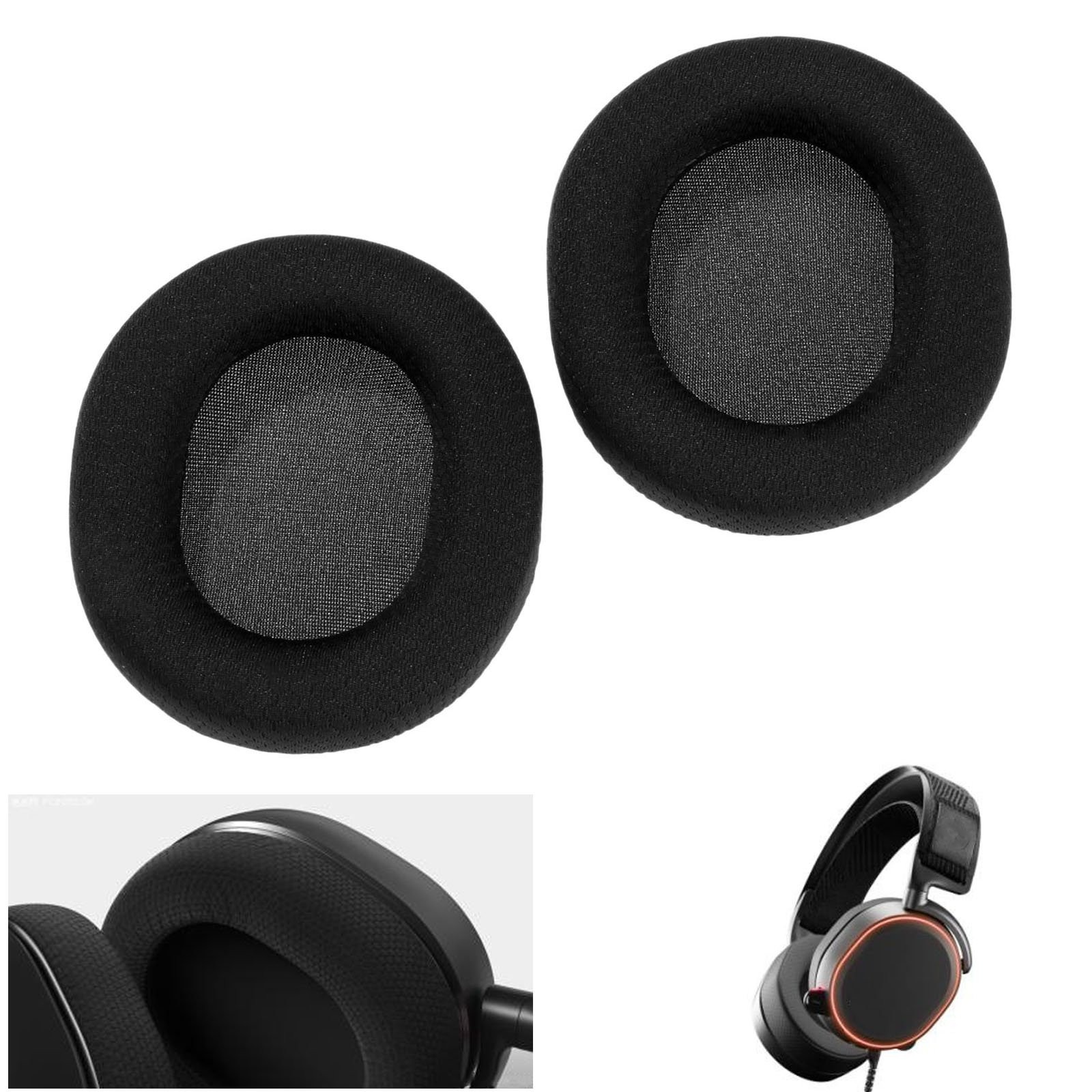 1 Pair Black Ear Pad Cushions for SteelSeries Arctis Pro Wireless Gaming Headset