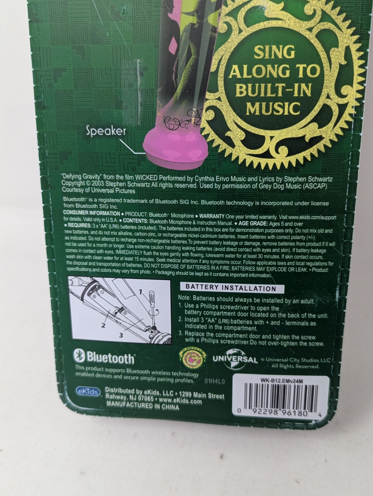 Brand New Wicked Bluetooth Karaoke Microphone Sing Along w/Lights - Stream Audio