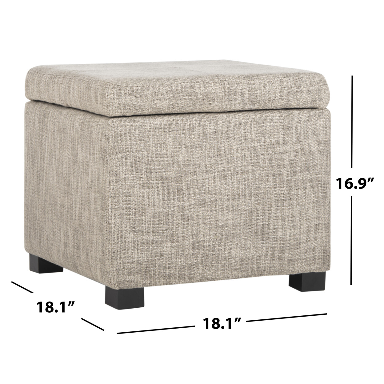 SAFAVIEH Madison Square Ottoman | Stone |
