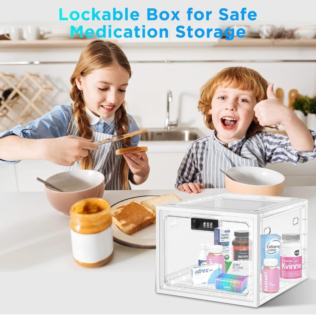 Storage Lock Box For Safe Medicine Food Snack Shoes Box Home School Office