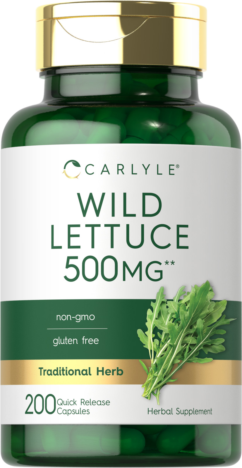 Wild Lettuce Extract 500mg | 200 Capsules |  Non-GMO, Gluten Free | by Carlyle