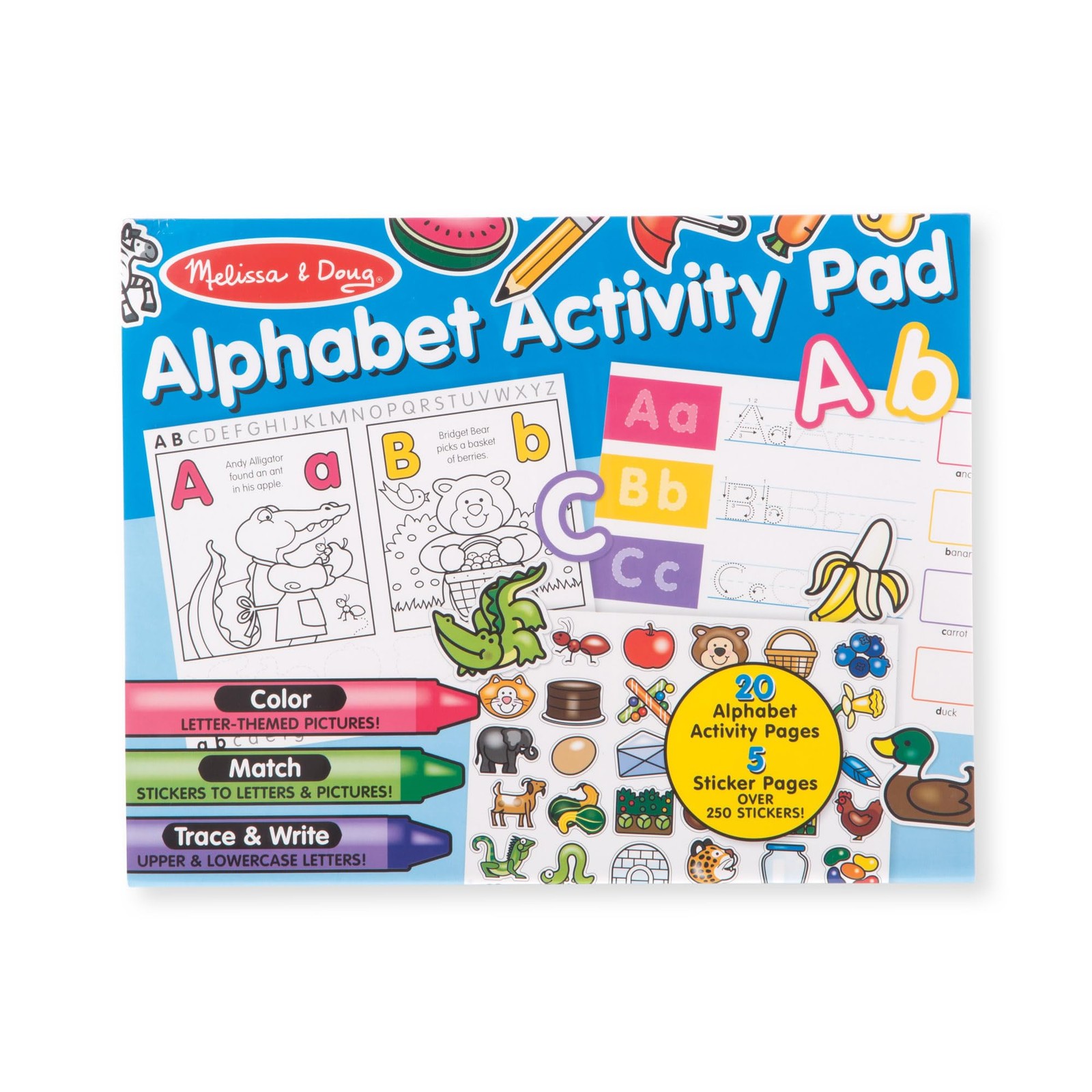 Multicolor Alphabet Sticker Activity Kit for Kids Ages 4 to 7 with 250 Stickers
