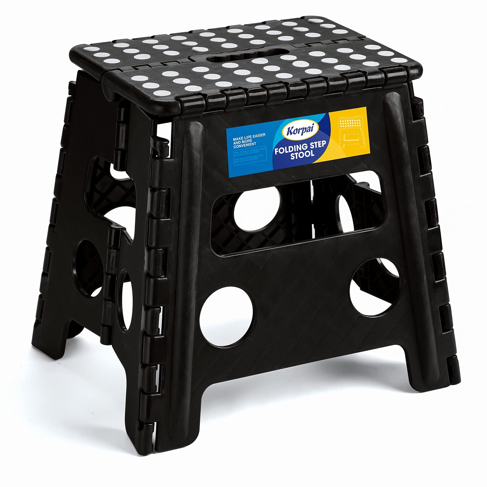 13" Folding Step Stool for Adults and Kids Holds Up to 300 lbsNon-Slip Foldin...