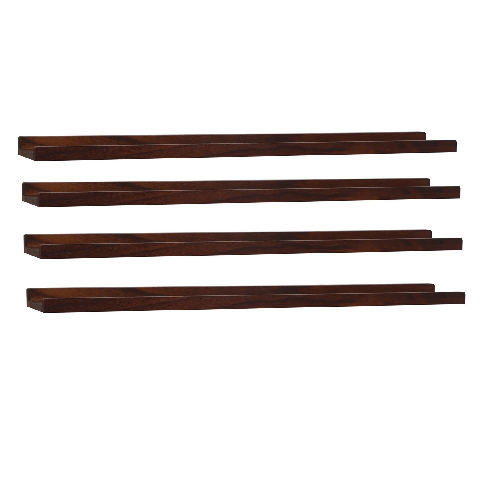 Long Floating Shelves Set of 4,Wood Picture Shelf for Wall with Ledge,Photo F...