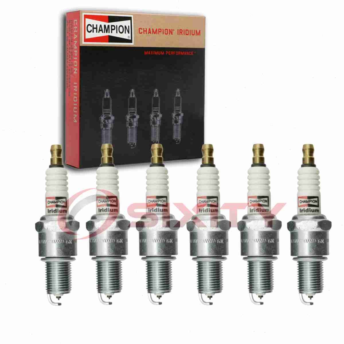 6 pc Champion Iridium Spark Plugs for 1987-2000 Dodge Caravan 3.0L V6 uj