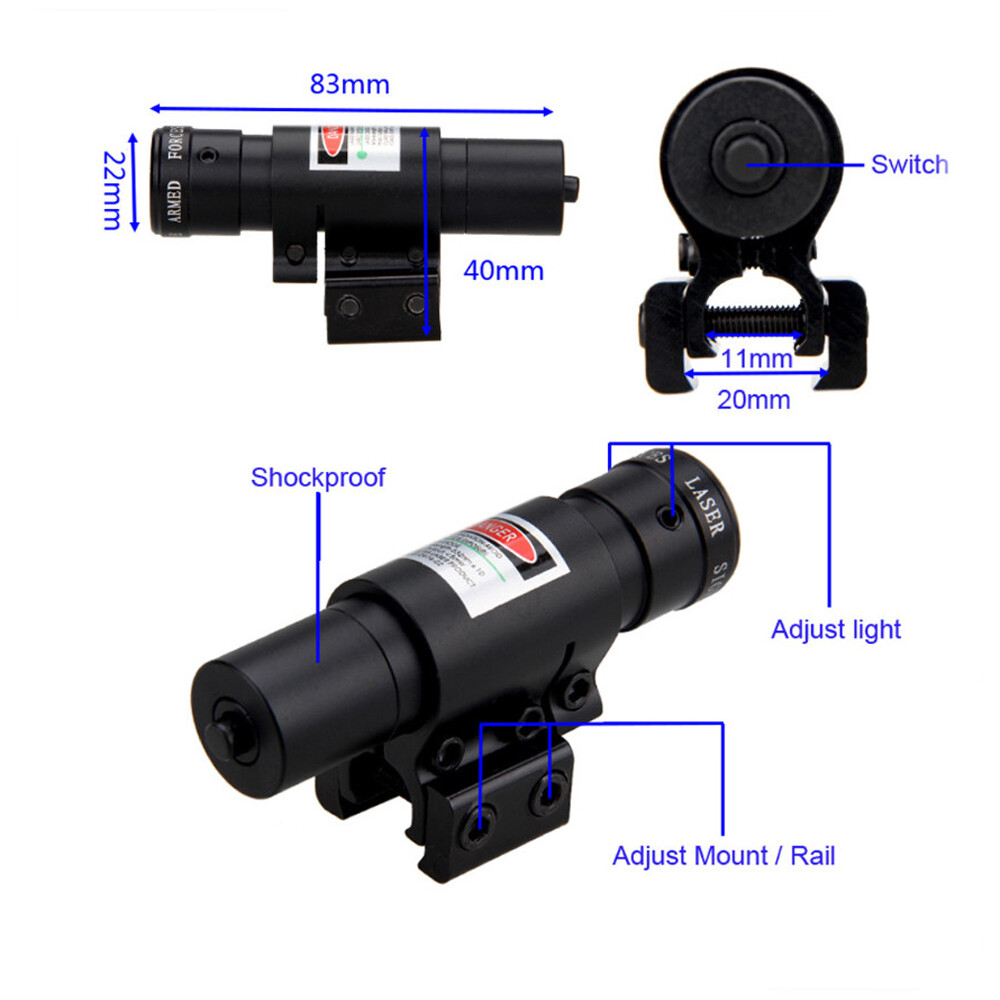 2PCS Green Light Manual Self-Locking Infrared Laser Sight Mini Green Dot Sight