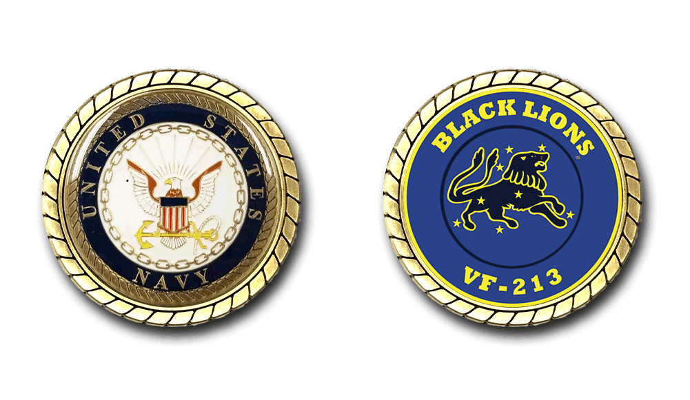 VF-213 Black Lions US Navy Squadron Challenge Coin Officially Licensed