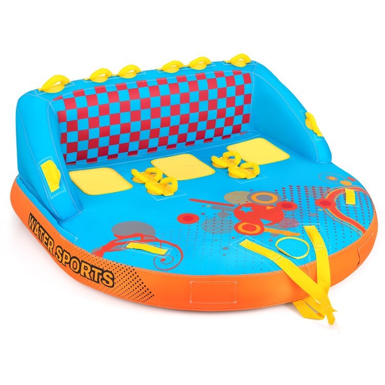 3-person inflatable Rider Towable Tube for Boating With Heavy-Duty Nylon Cover