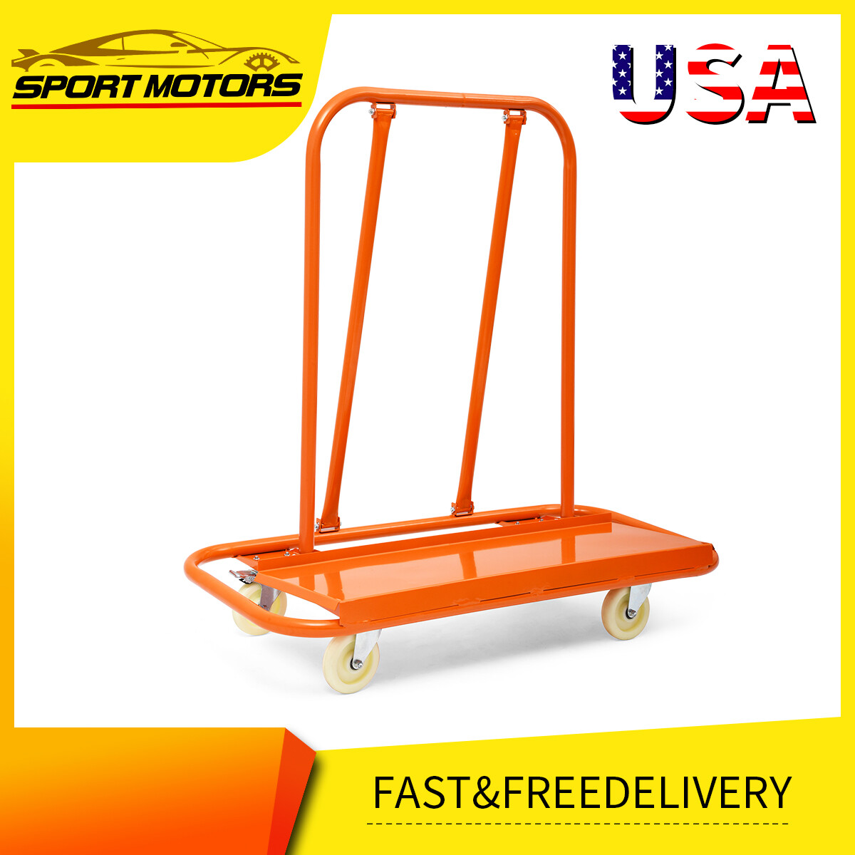 Heavy-Duty Drywall Cart 2400LBS of Reliable Loading Capacity and 4 Swivel Wheels