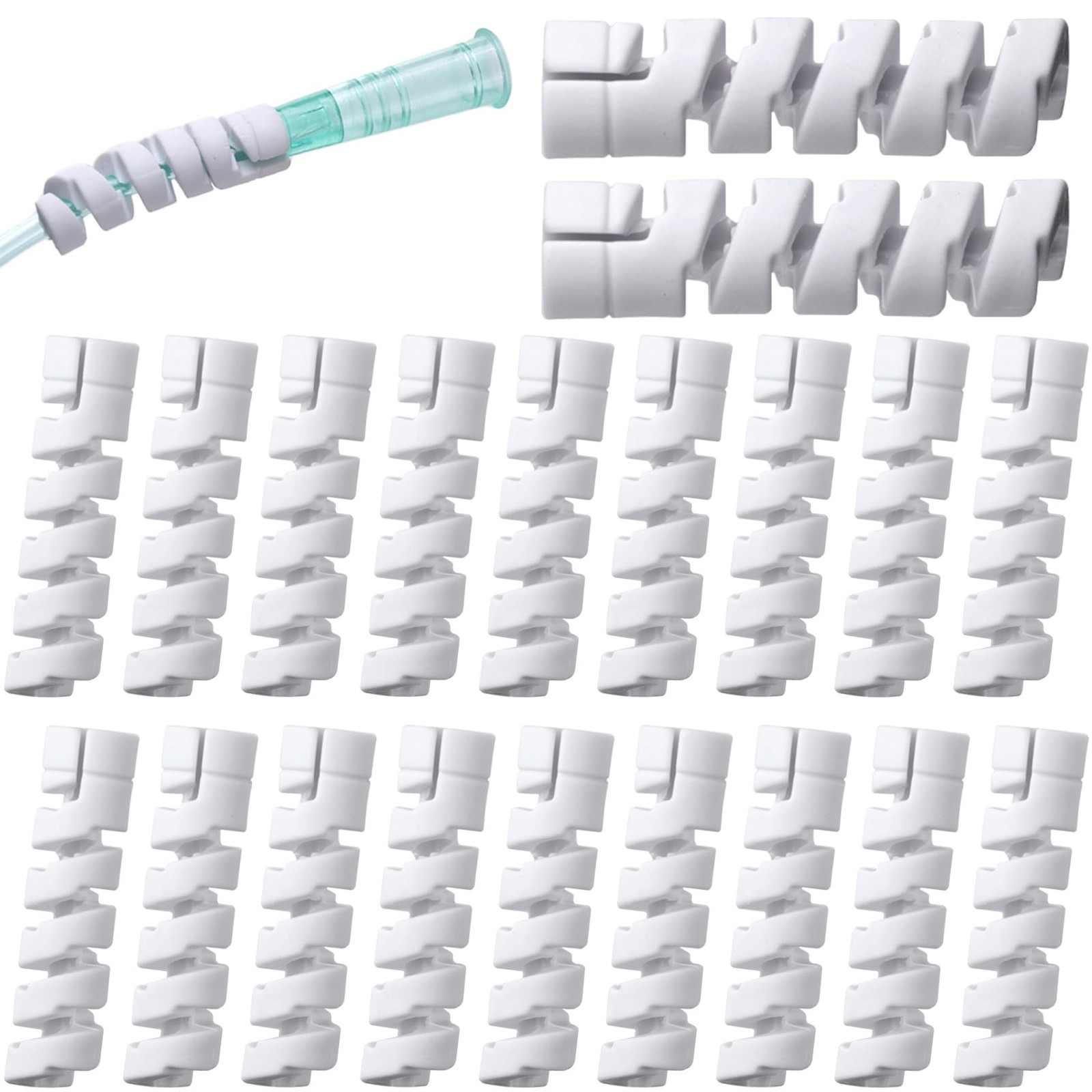 20 Packs Oxygen Tube Support Crimp Straightener, Retractable Oxygen Tubing Su...
