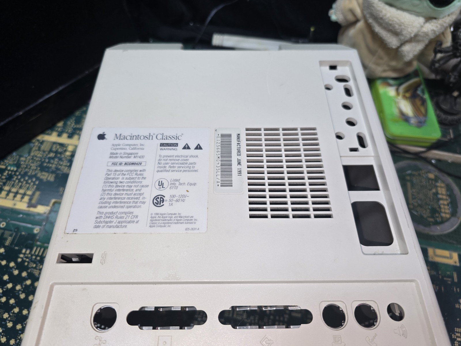 Apple Macintosh Classic M1420 EMPTY-Intact-Back Casing Shell #2-Just OK Cosmetic