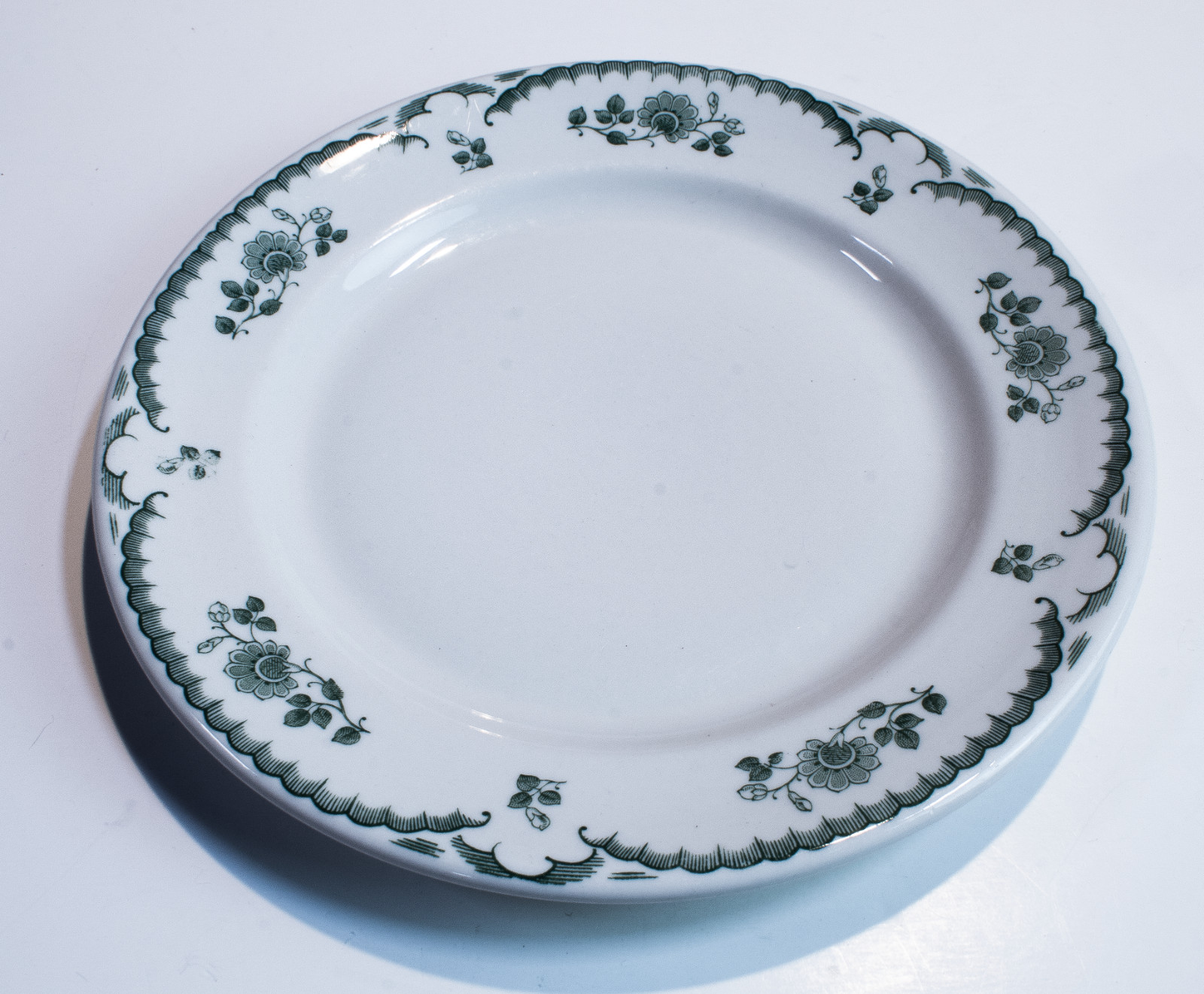 Shenango China Restaurant Ware Chardon Rose Green Plate 12"