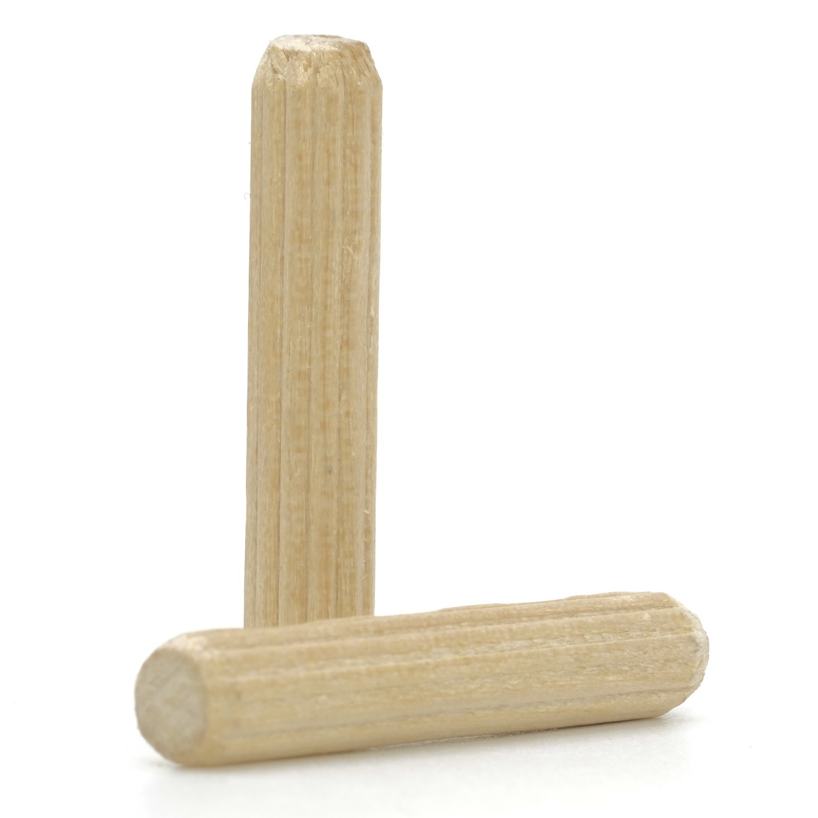 6 x 30mm Wooden Dowels - Fluted Birch Wood - Kiln Dried (Pack of 24)