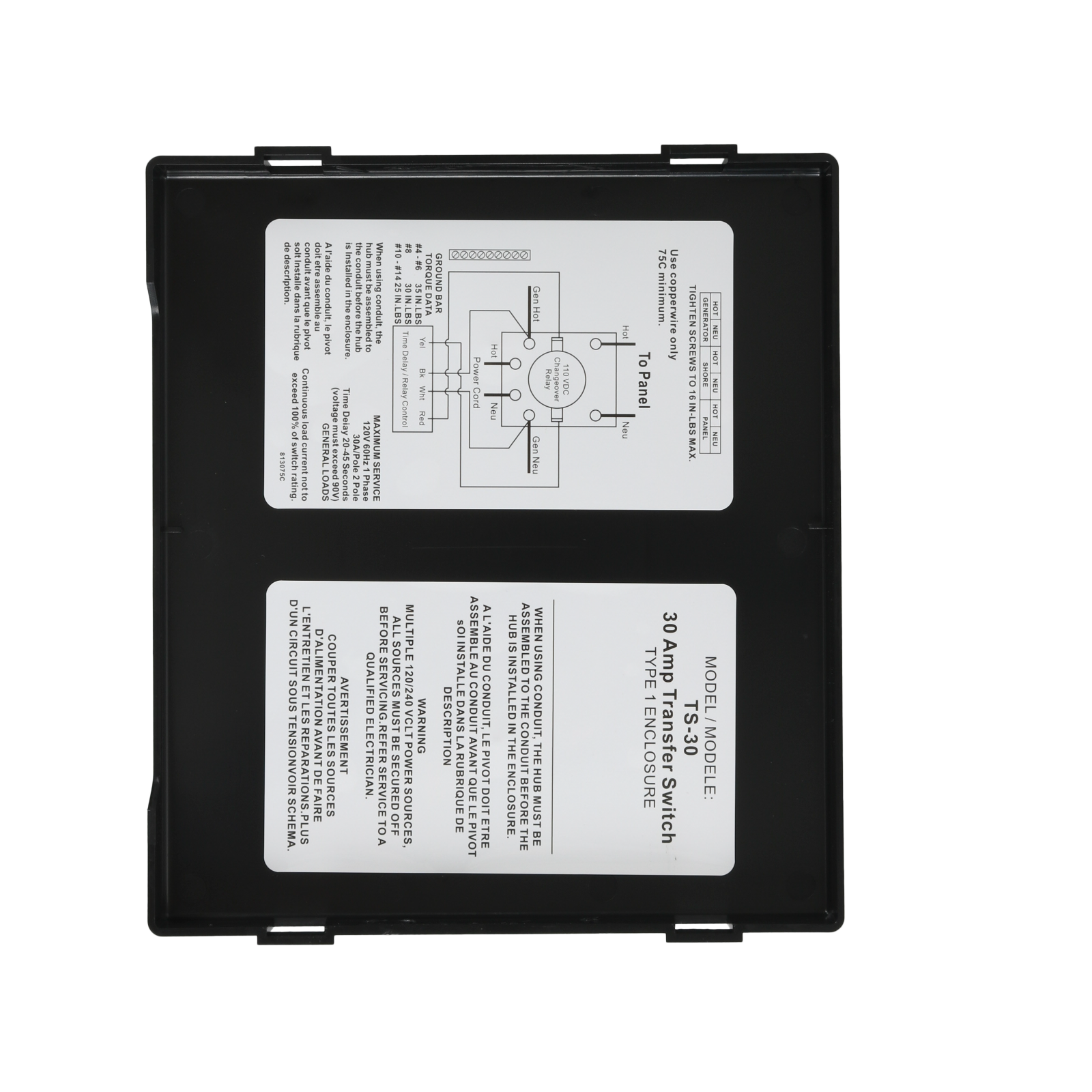 JDMSPEED TS-30 30 Amp Automatic Transfer Switch , Black