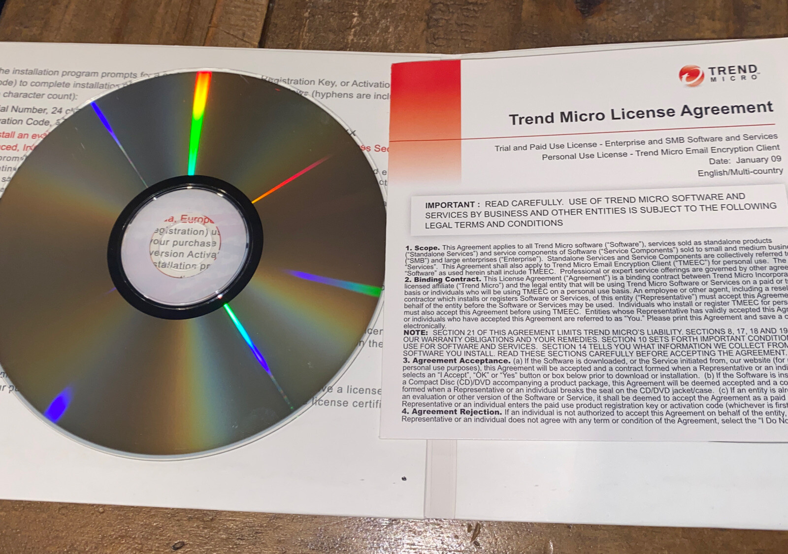 Trend Micro Worry-Free Security Solutions DVD SBEC33188 | Used - Good Condition