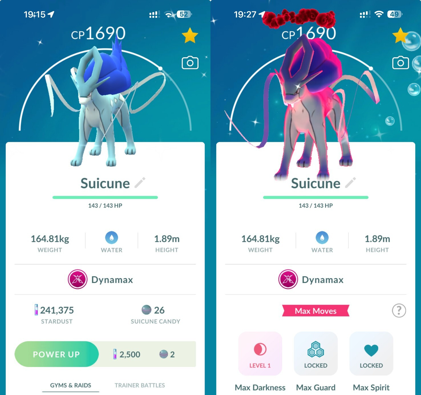 Shiny Dynamax Suicune - PTCs - Read description