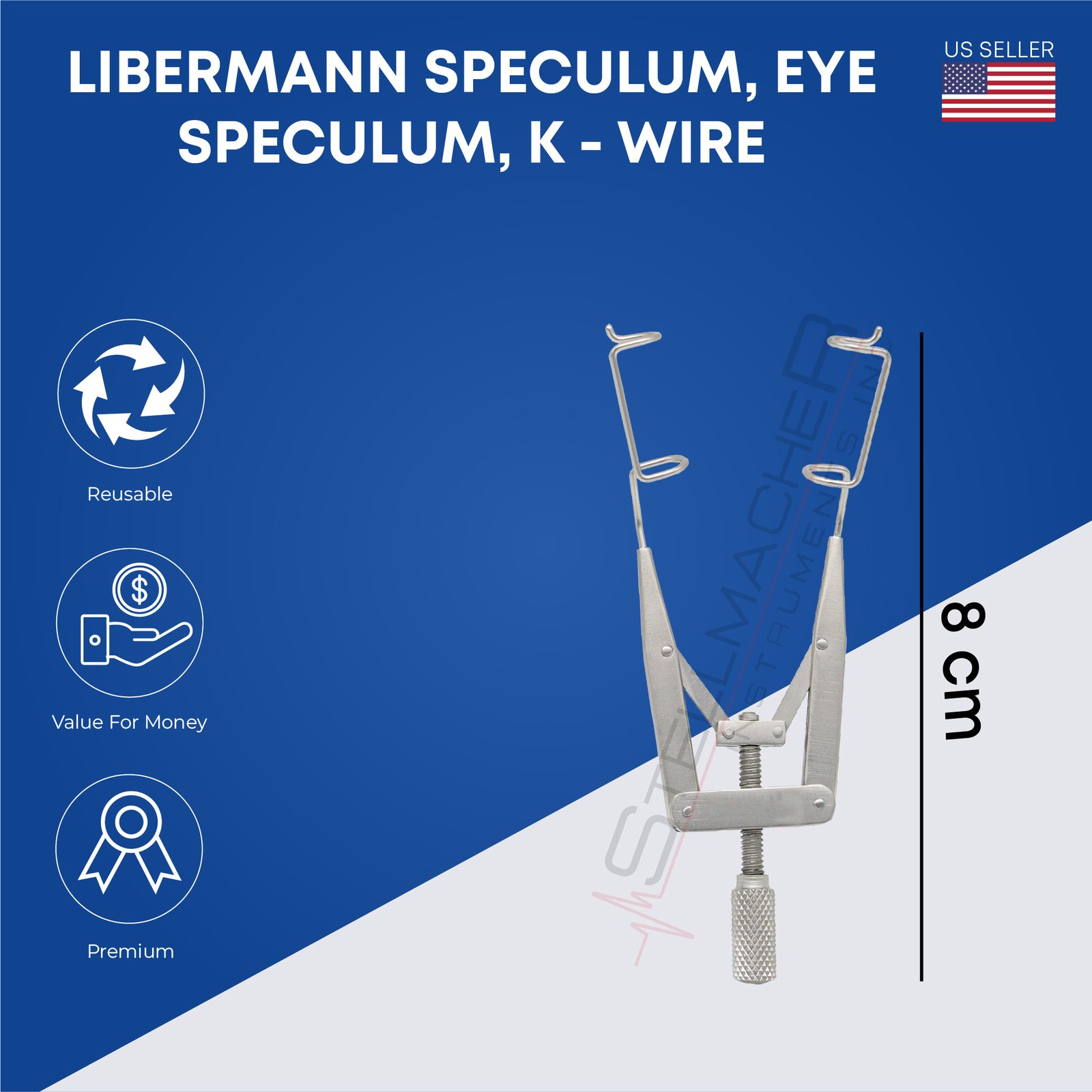 Liebermann Speculum V-wire & K-wire 8 cm Eye Speculum Ophthalmic Instruments