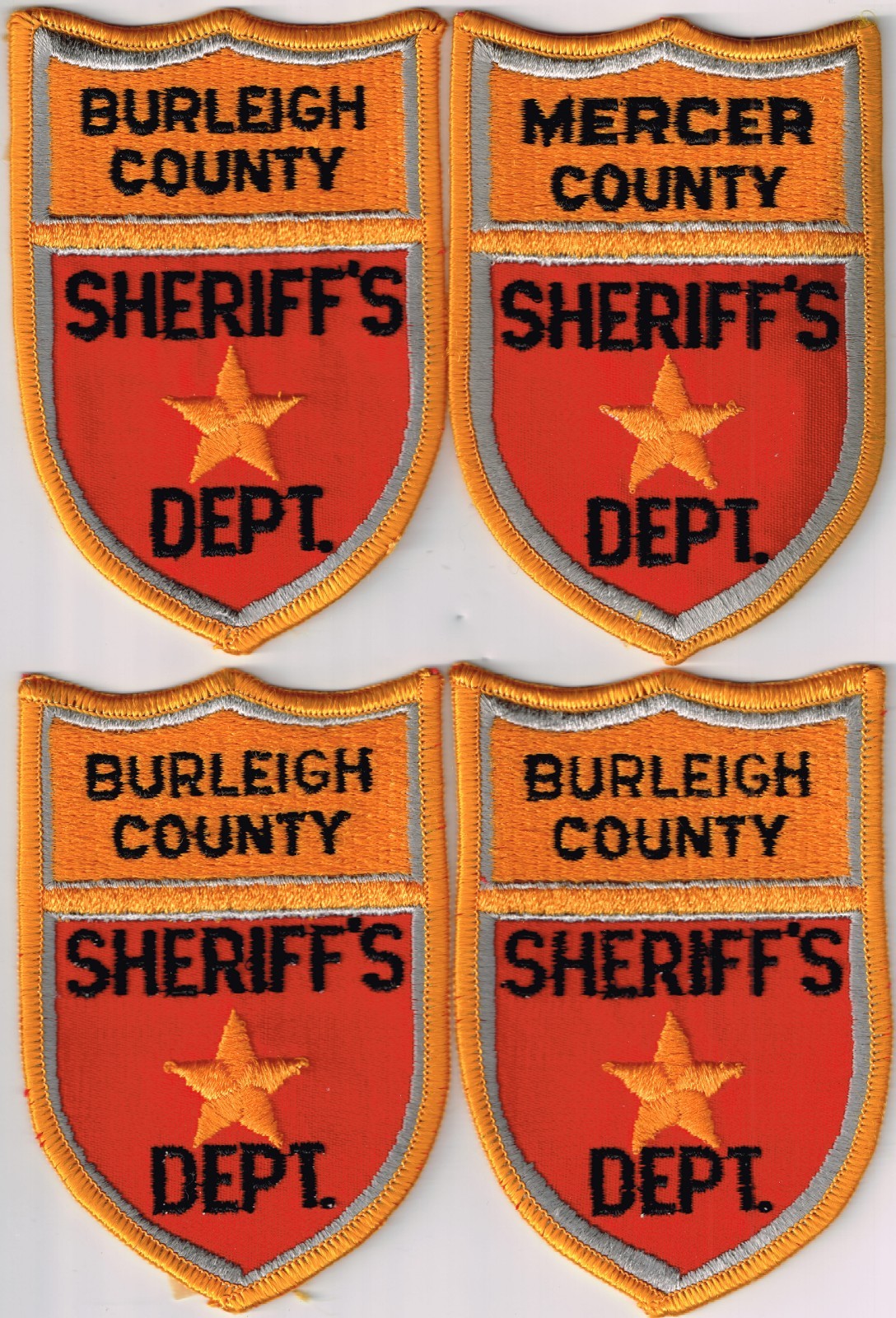 Pick 1 old style (1967-85) ND County Sheriff patch:  Burleigh Co.; or Mercer Co.