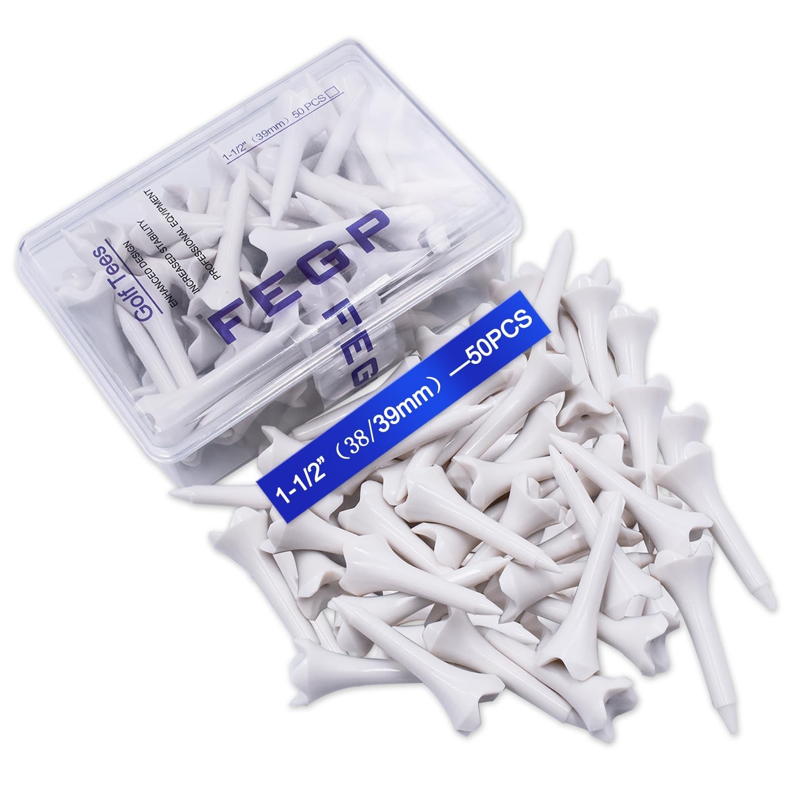 1 1/2'' Plastic Golf Tees – Short Tees for Irons, Par Threes, Hybrids, and