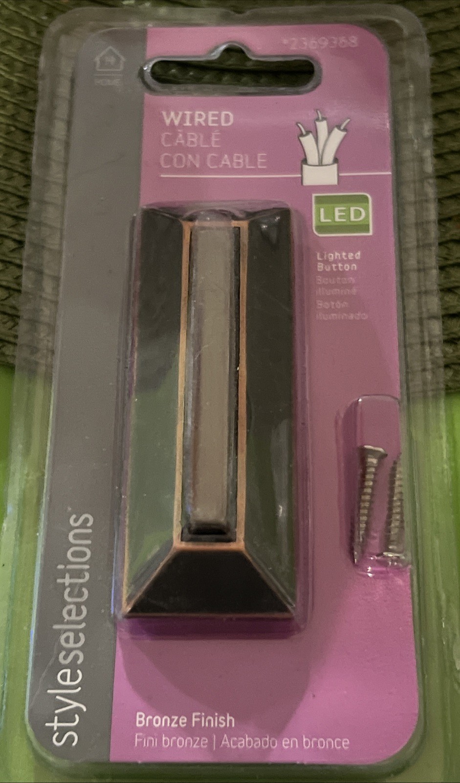Style Selections Oil Rubbed Bronze Doorbell Button #2369368 D4B.3JD 5659