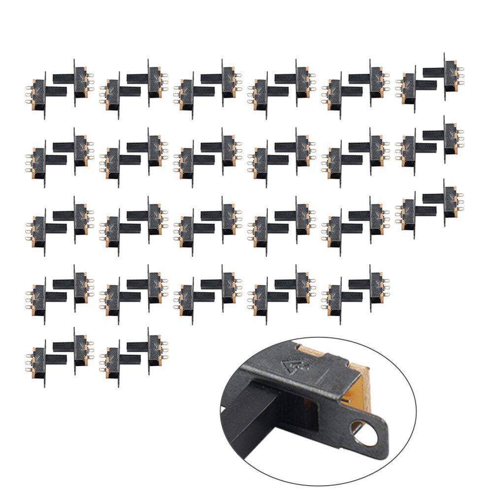 50Pcs 8mm Vertical Slide Switch SPDT 2 Position 3 Terminals PCB Panel Latching
