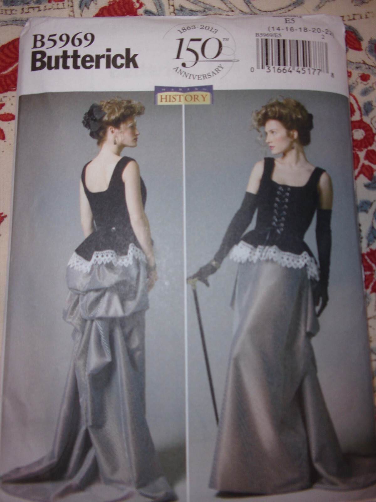 NEW Butterick B5969 Edwardian Victorian Corset Dress History Pattern 14-22