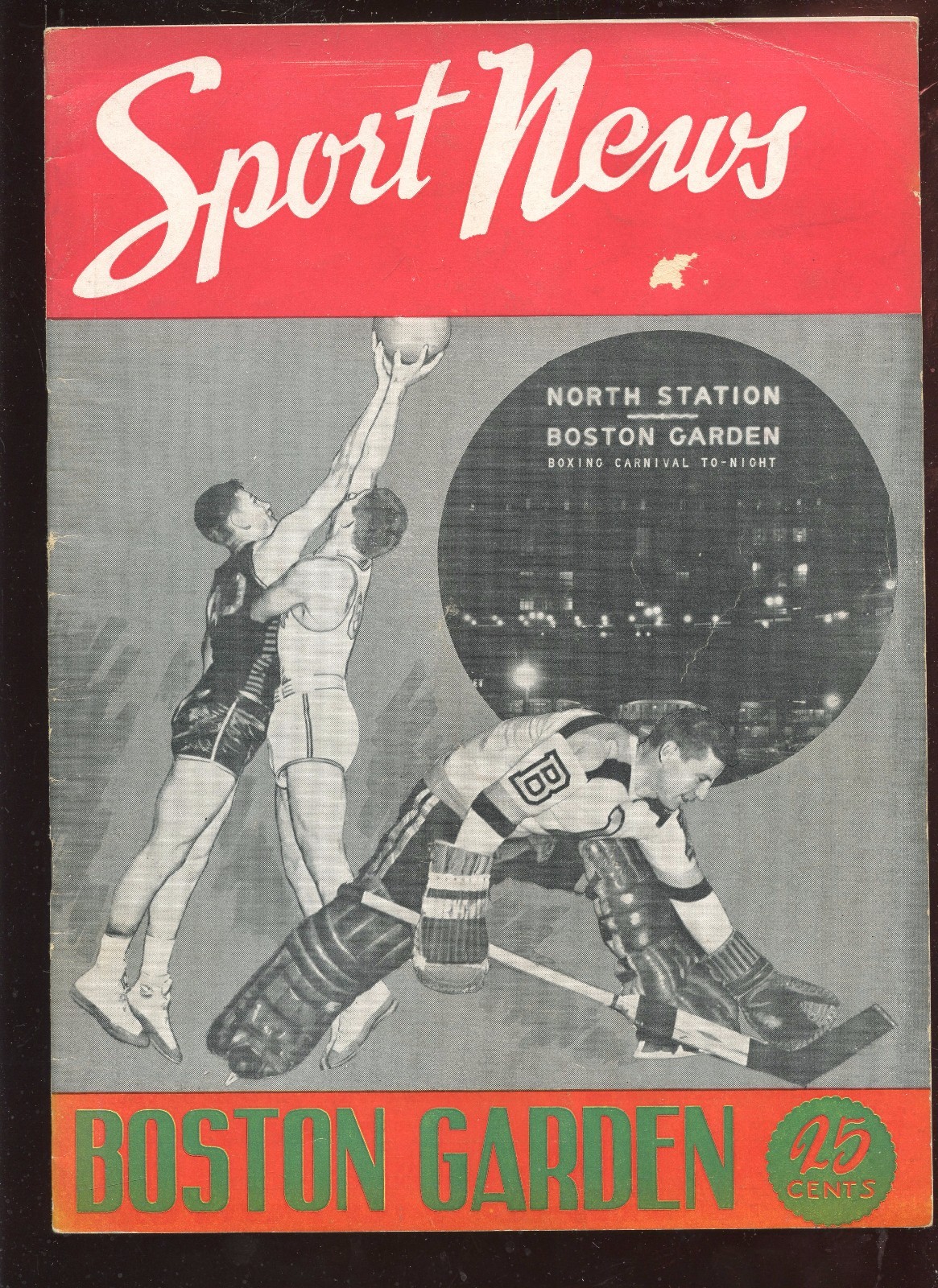 October 19 1947 NHL Hockey Program New York Rangers at Boston Bruins VG-EX