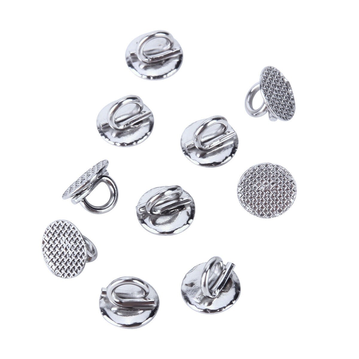 10 Packs Dental Orthodontic Lingual Buttons Direct Bond Eyelet Round Base
