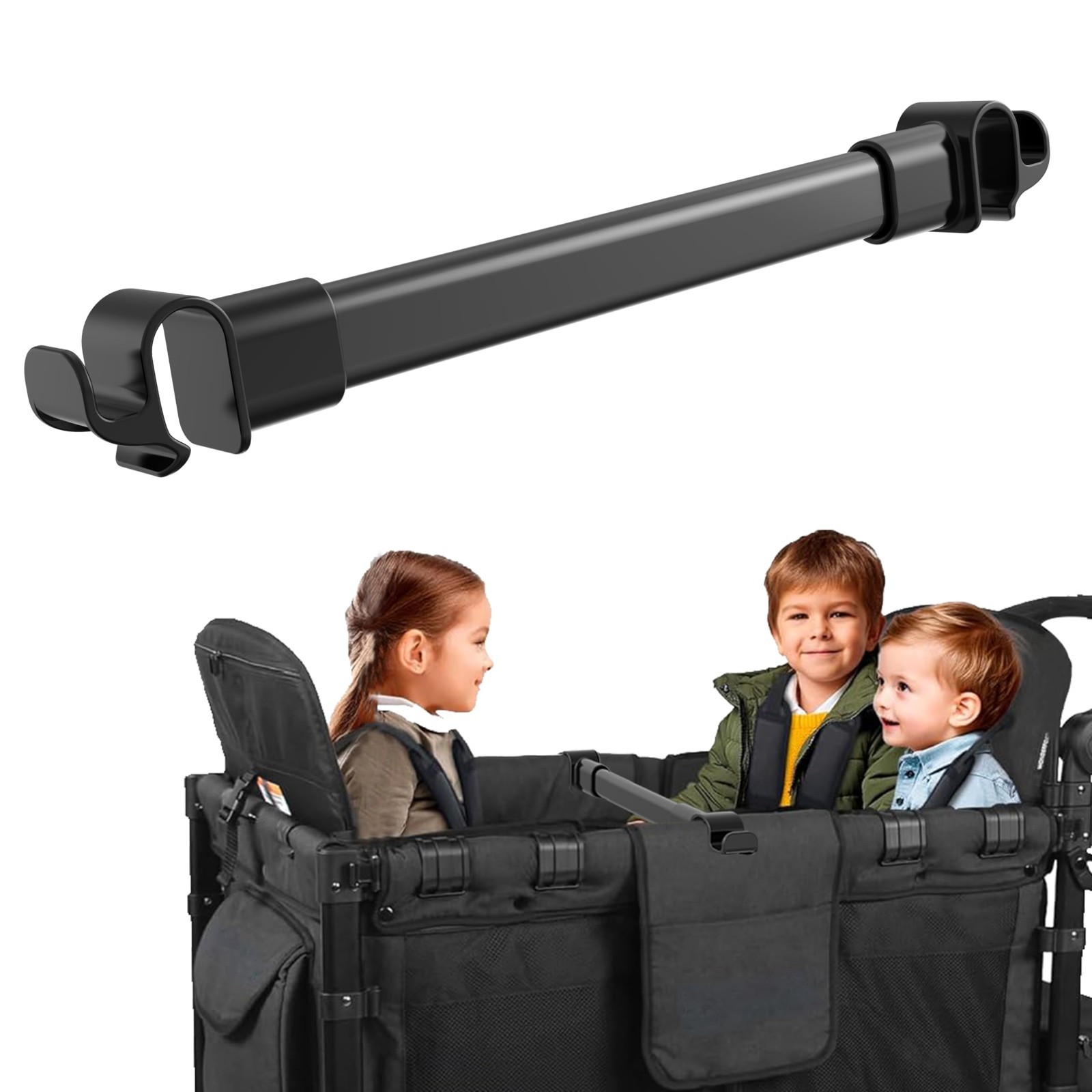 Stroller Wagon Support Bar for 4-Seater, Forward-Facing Bus-Style Seating, Easy