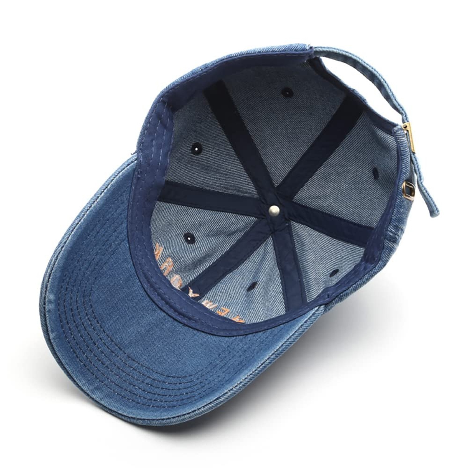 New York Hat Embroidered Baseball Cap Washed Denim Hat Medium-Large Black