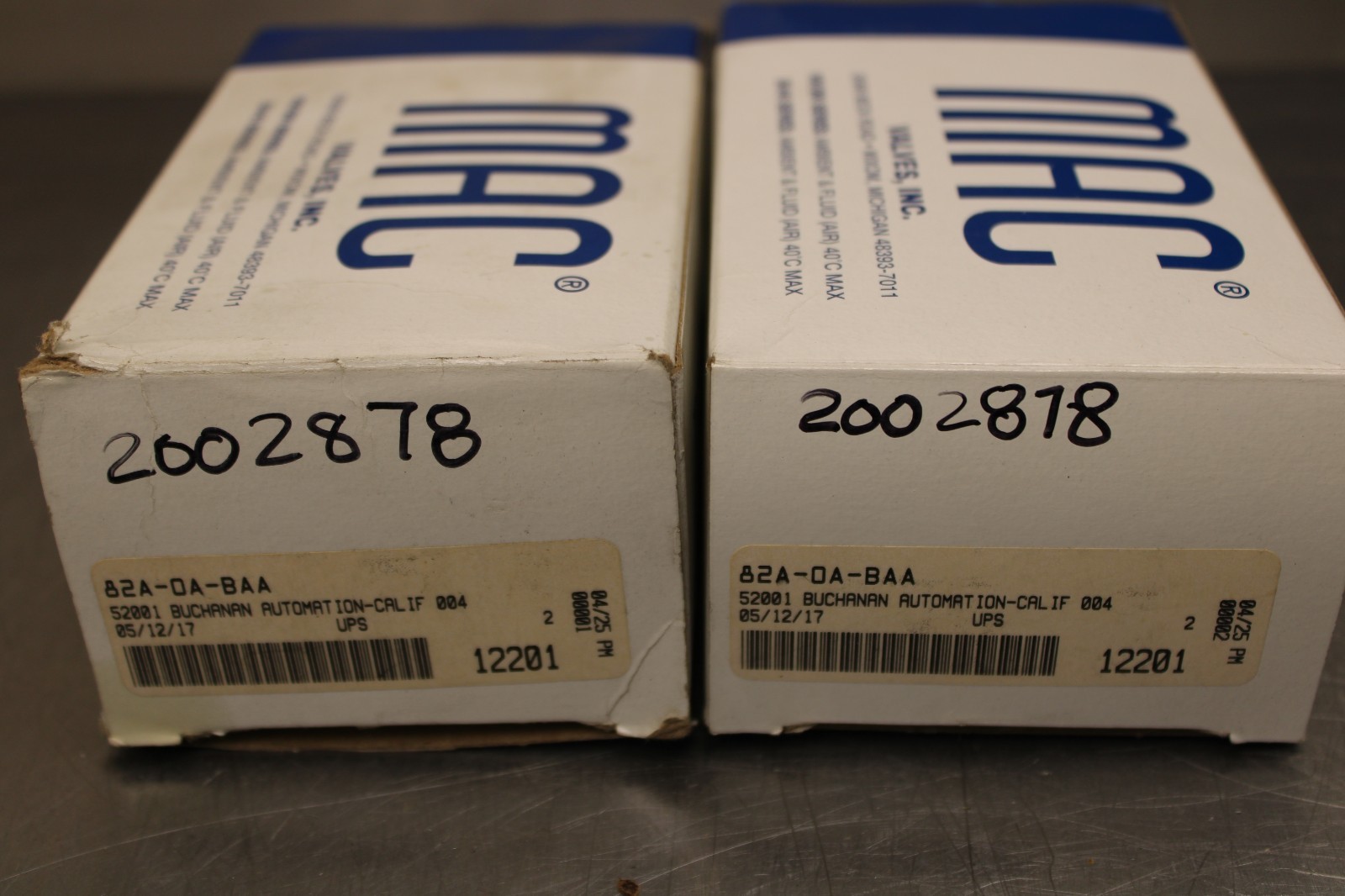 MAC 82A-OA-BAA Valve Base Lot of 2!