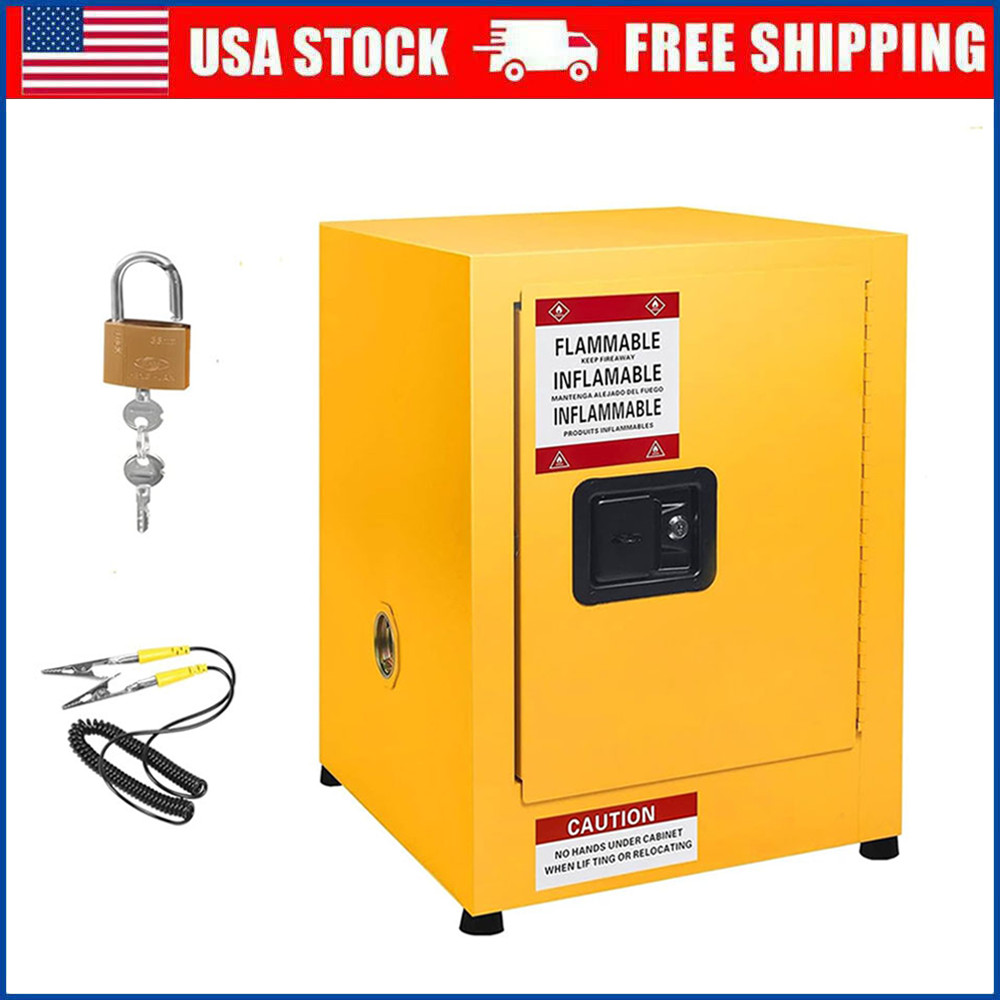 12 Gallon Fireproof Safety Cabinet 17"x17"x22" Flammable Safety Storage Cabinet
