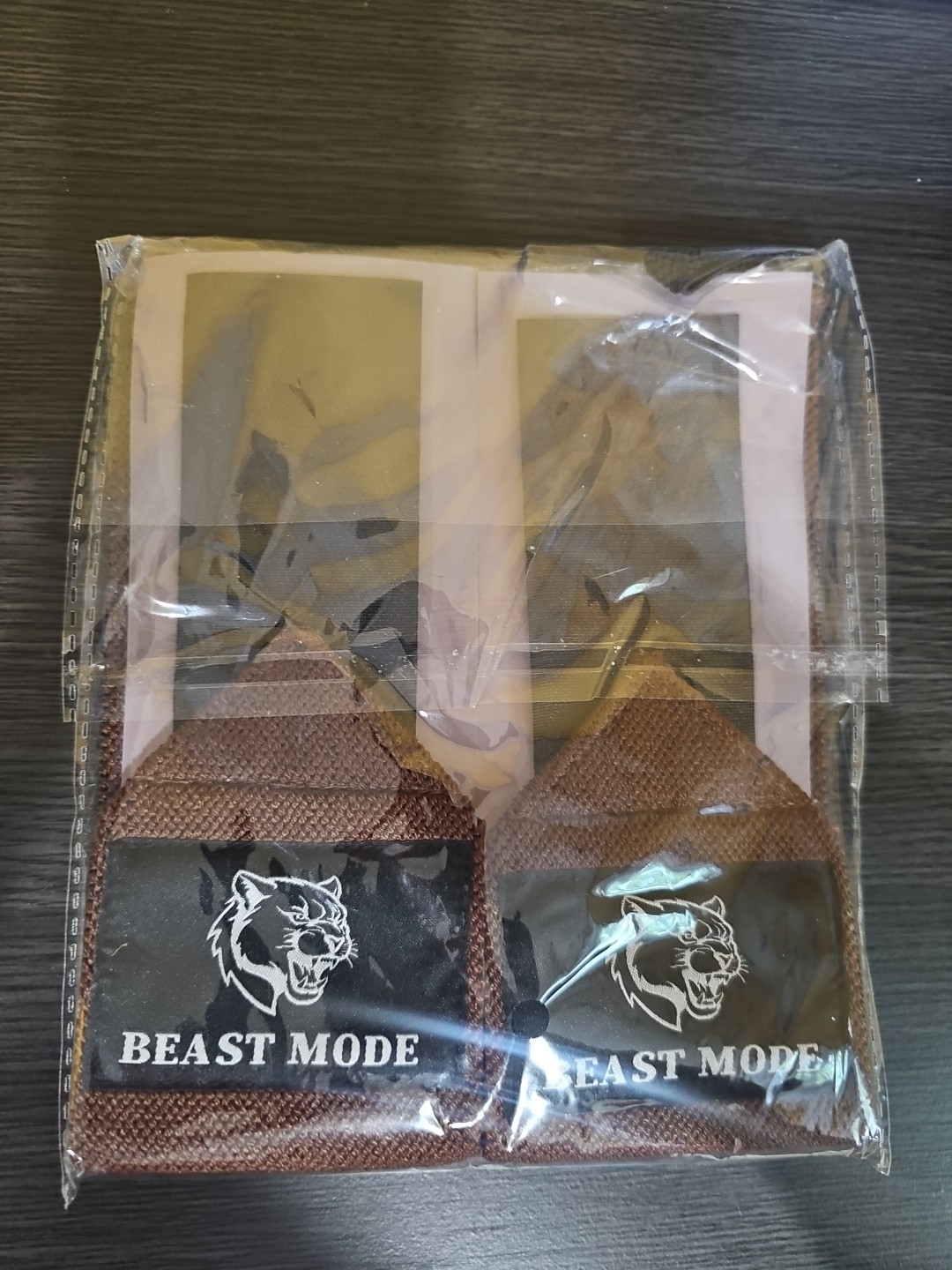 New Teceum Beast Mode 12" Power Weight Lifting Wraps, Brown Gym Straps 1 Pair
