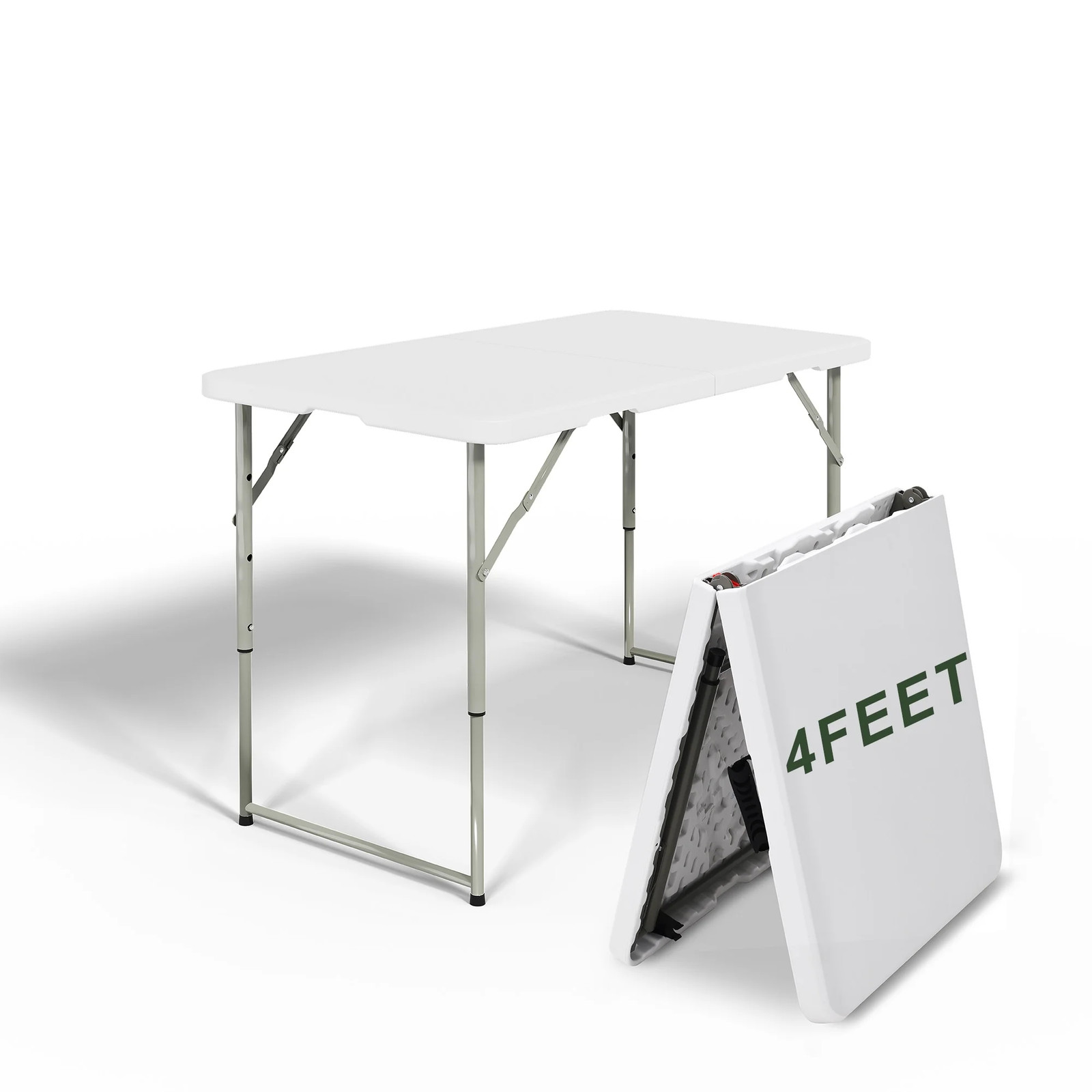Portable Folding Table, 4 Feet Foldable Table, Indoor/ Outdoor Heavy Duty