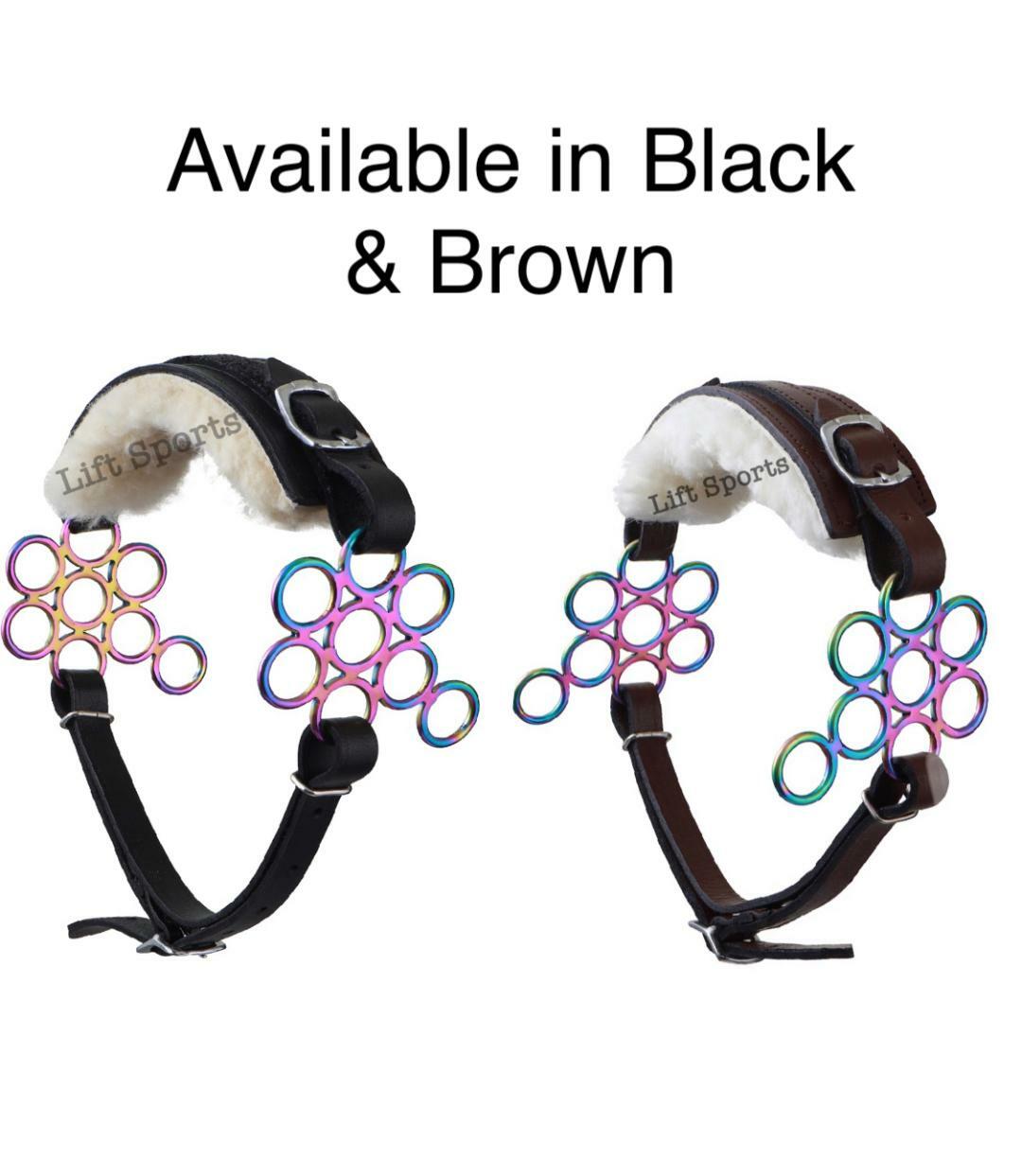 Rainbow Multi Color Flower Hackamore Bitless Horse Bit Padded Fur Leather Bridle