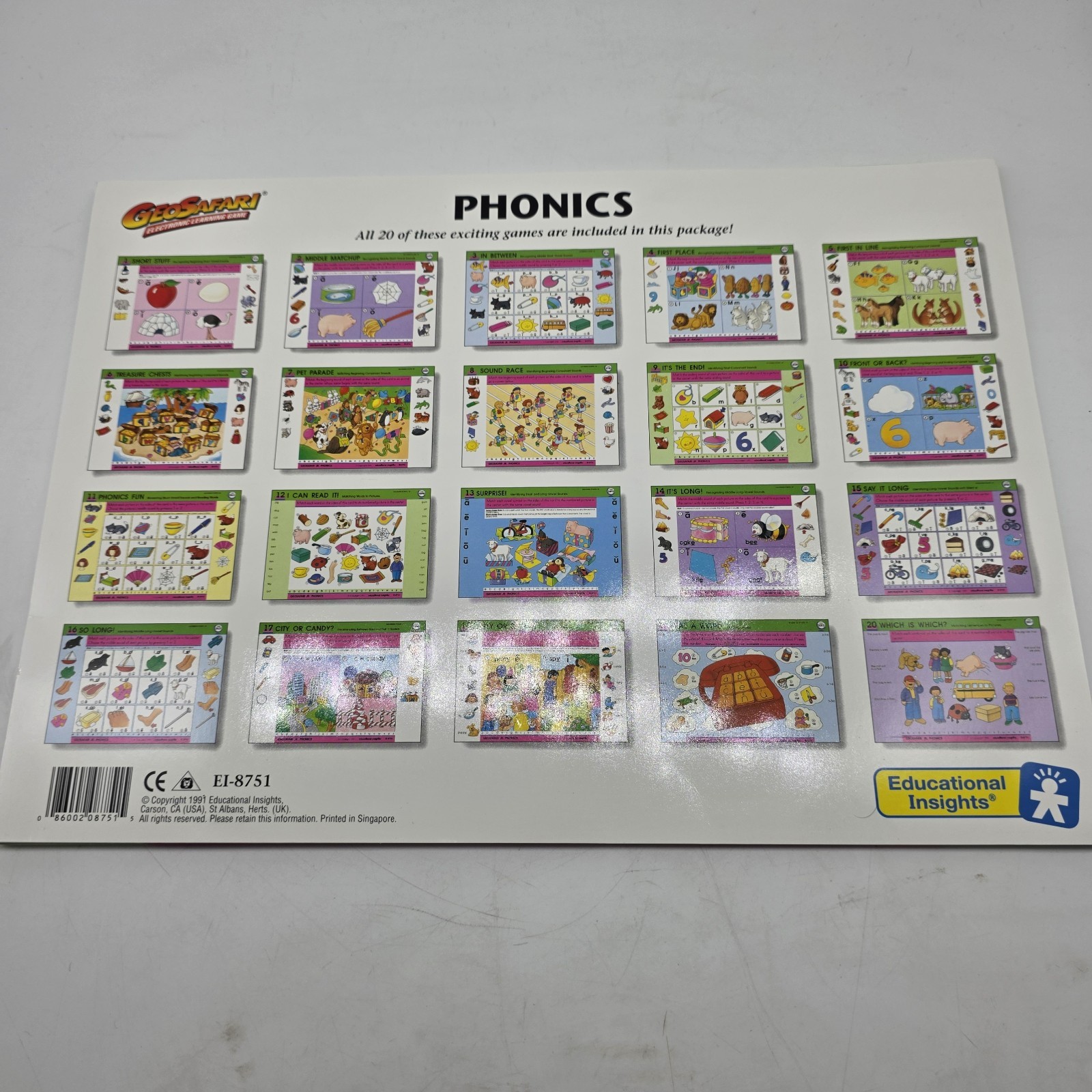 GeoSafari Card Sets 4 Jr Basic, Reading Games, Phonics, More World Geography